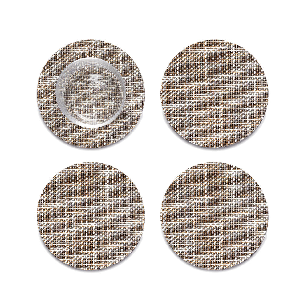 Mini Basketweave Round Coasters - Set of 4