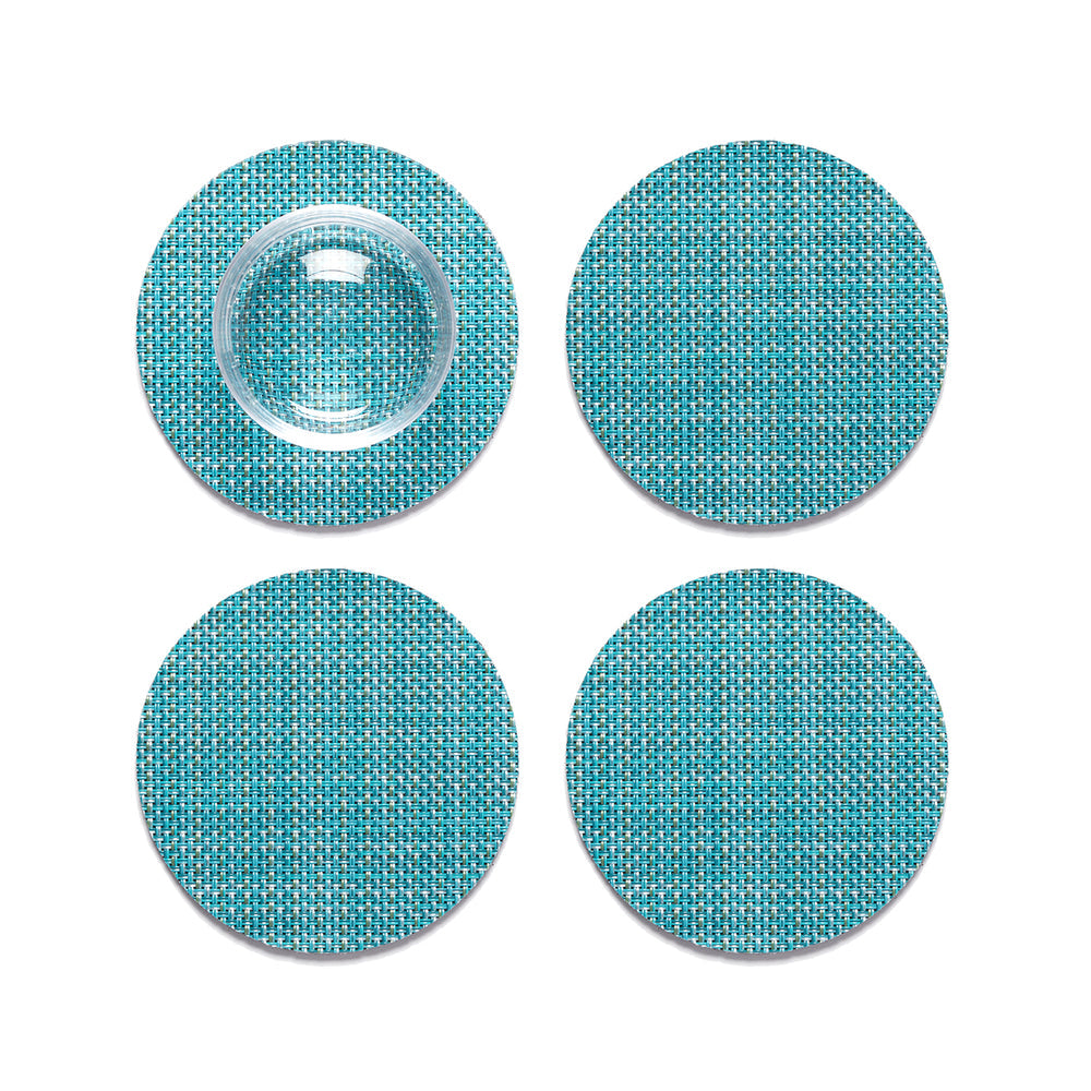 Mini Basketweave Round Coasters - Set of 4
