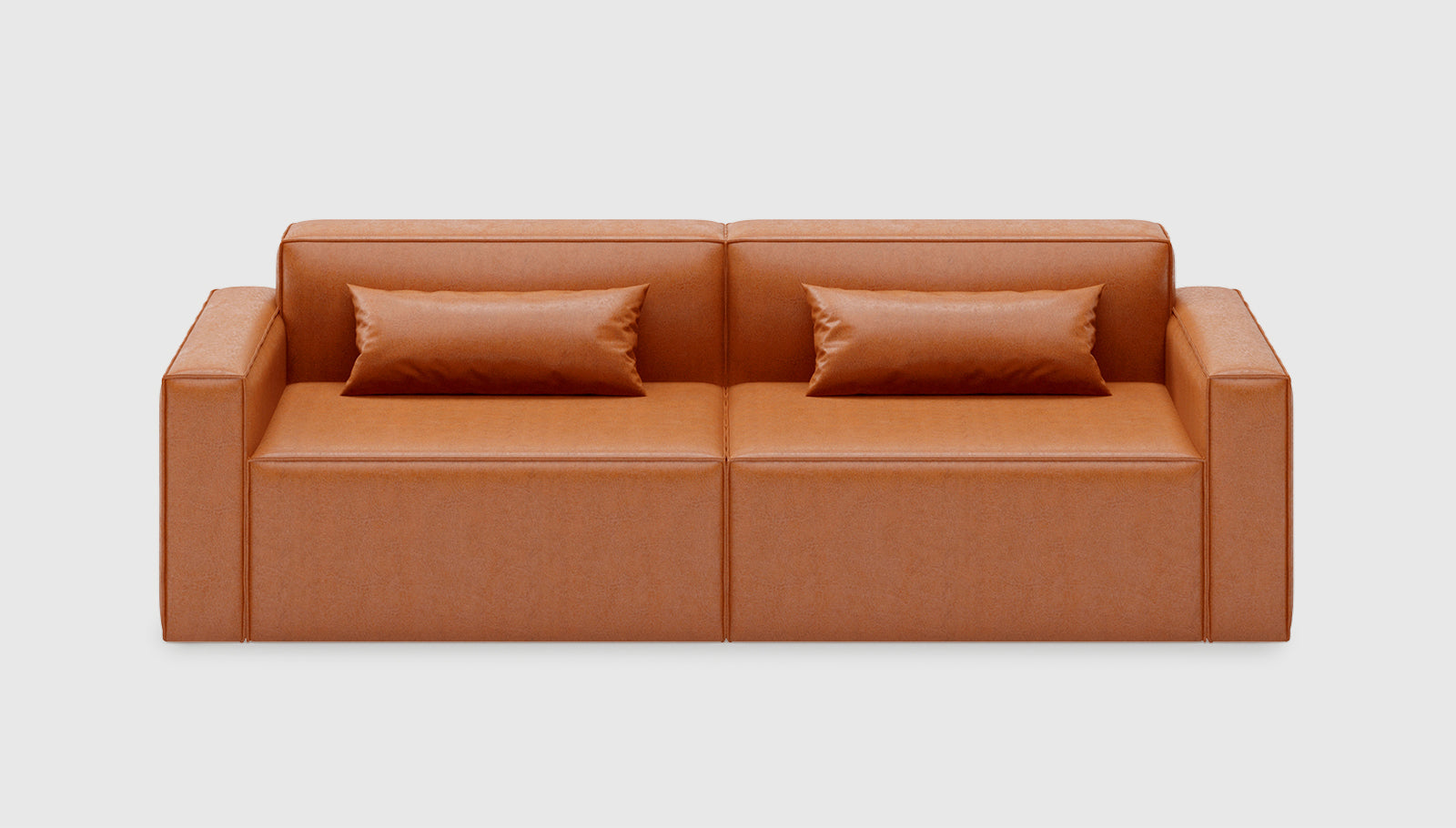 Mix Modular 2-PC Sofa Vegan Appleskin Leather CognacSofa Gus*  Vegan Appleskin Leather Cognac   Four Hands, Mid Century Modern Furniture, Old Bones Furniture Company, Old Bones Co, Modern Mid Century, Designer Furniture, https://www.oldbonesco.com/