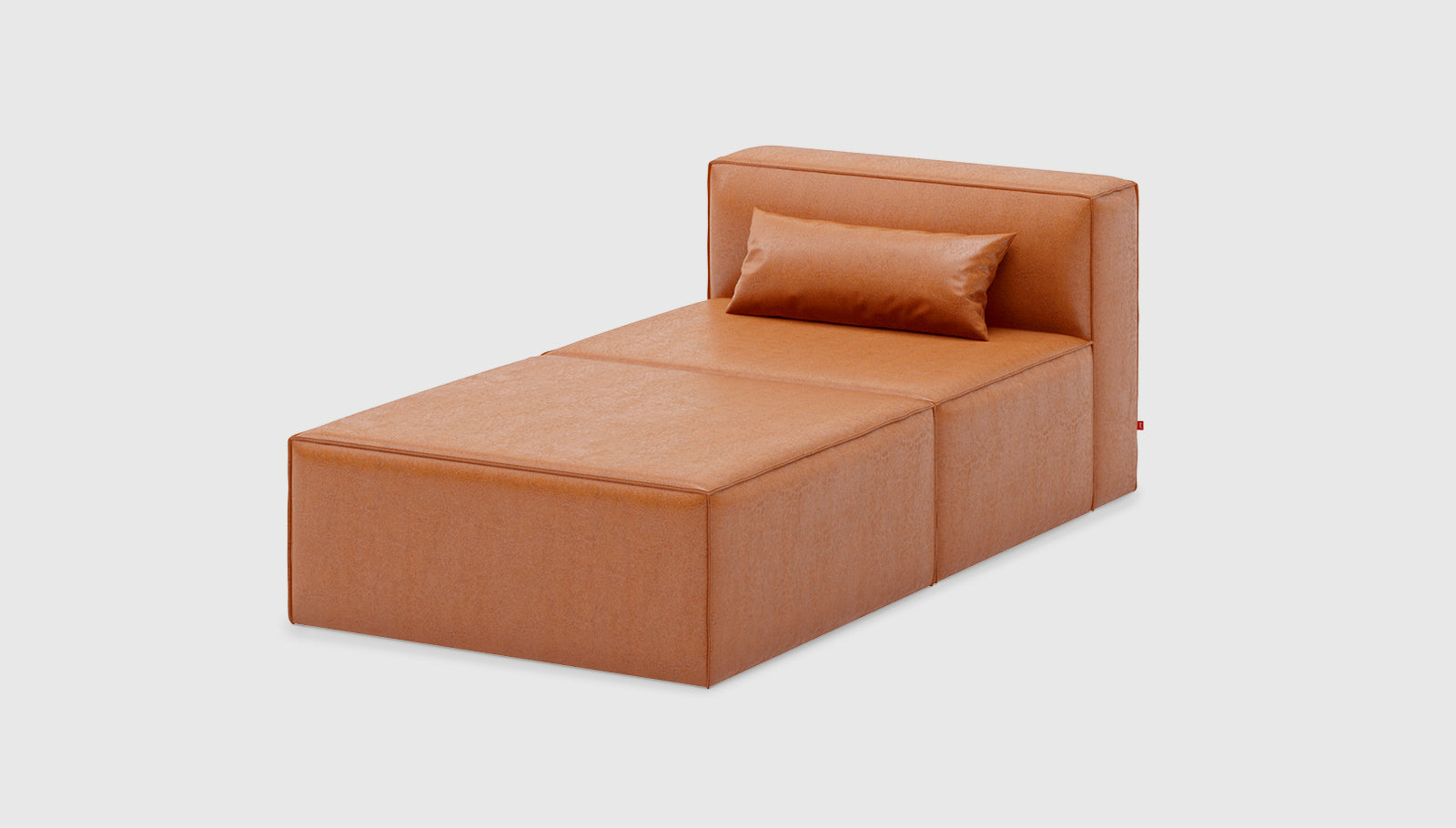 Mix Modular 2-PC Chaise Vegan Appleskin Leather CognacSofa Gus*  Vegan Appleskin Leather Cognac   Four Hands, Mid Century Modern Furniture, Old Bones Furniture Company, Old Bones Co, Modern Mid Century, Designer Furniture, https://www.oldbonesco.com/
