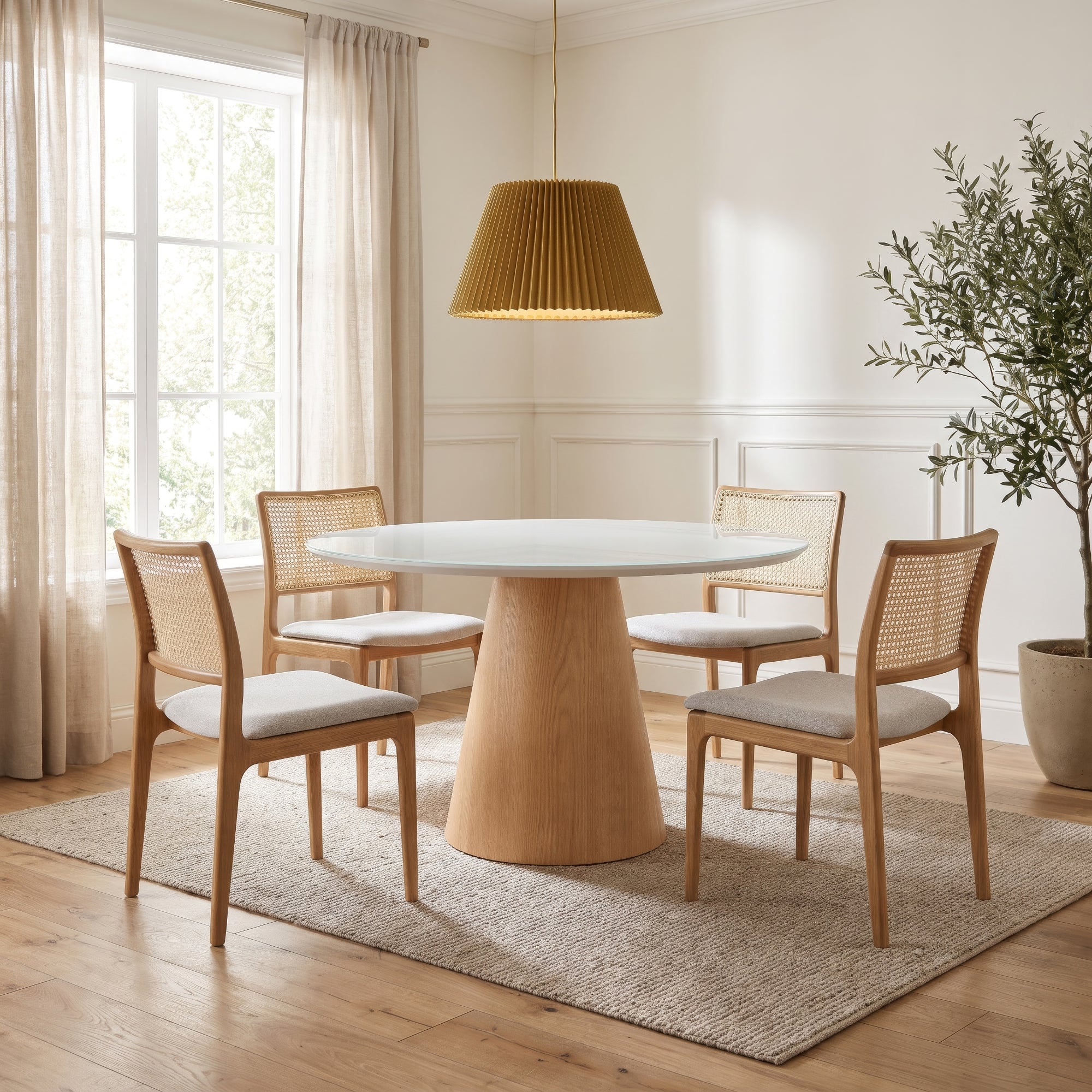 Mona Round Glass Top Dining Table