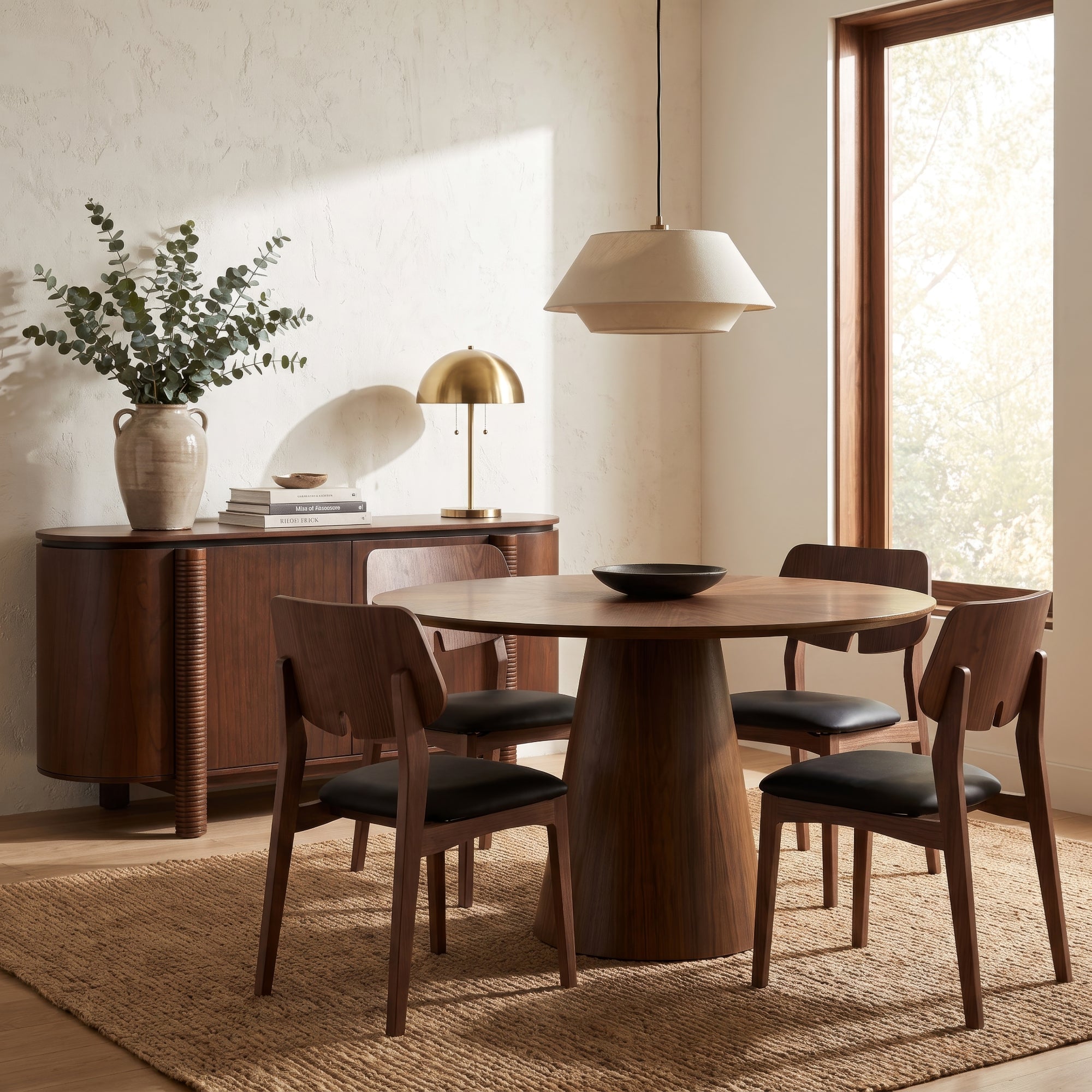 Mona Round Wood Top Dining Table