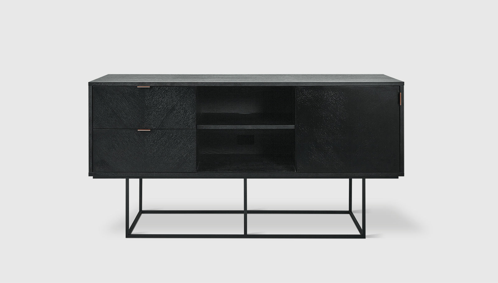 Myles Media Stand Black Oak / BlackStorage Gus*  Black Oak Black  Four Hands, Mid Century Modern Furniture, Old Bones Furniture Company, Old Bones Co, Modern Mid Century, Designer Furniture, https://www.oldbonesco.com/