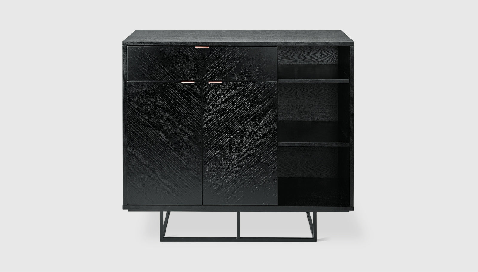 Myles Cabinet Black Oak / BlackBar Cabinet Gus*  Black Oak Black  Four Hands, Mid Century Modern Furniture, Old Bones Furniture Company, Old Bones Co, Modern Mid Century, Designer Furniture, https://www.oldbonesco.com/