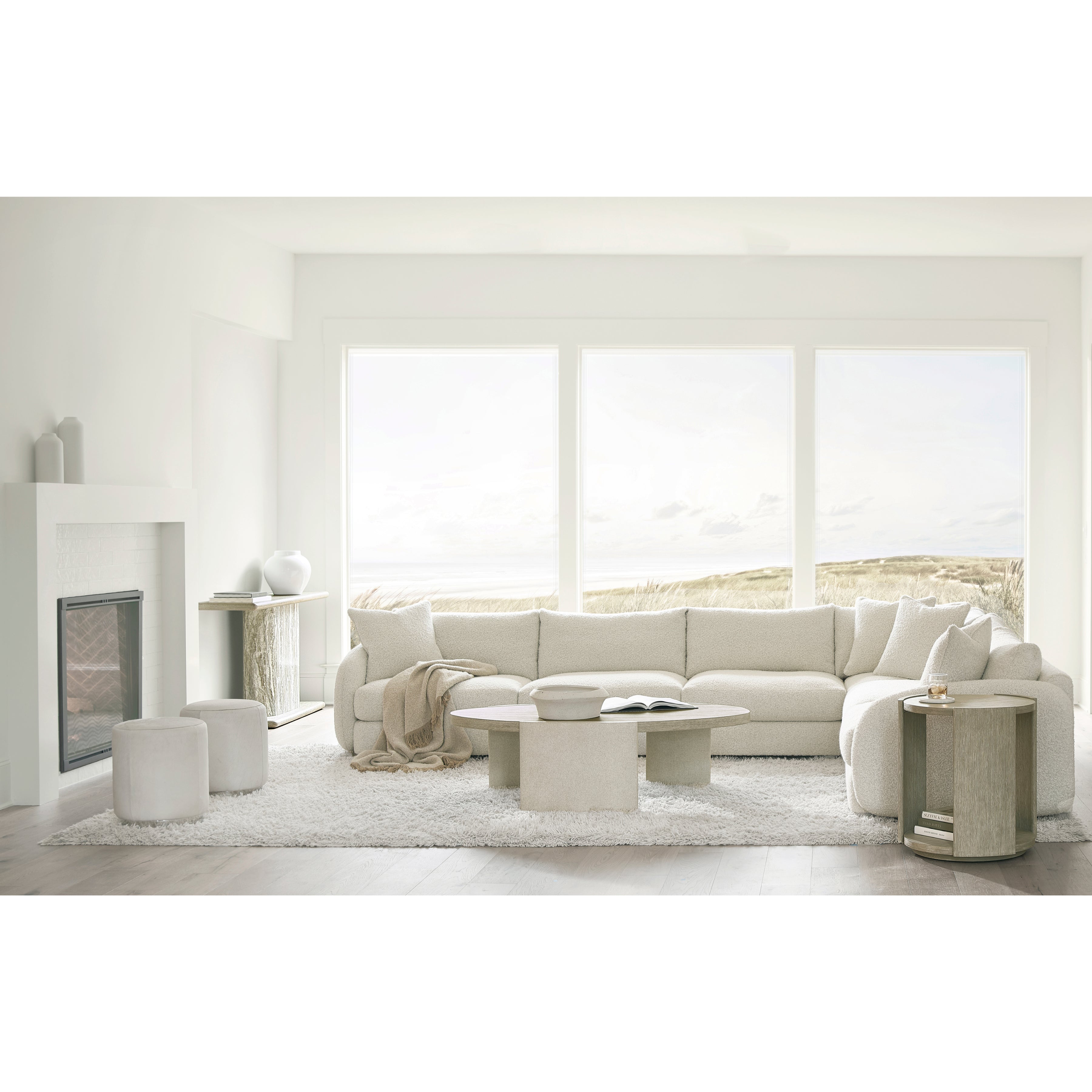 Ash Fabric Ottoman by Bernhardt