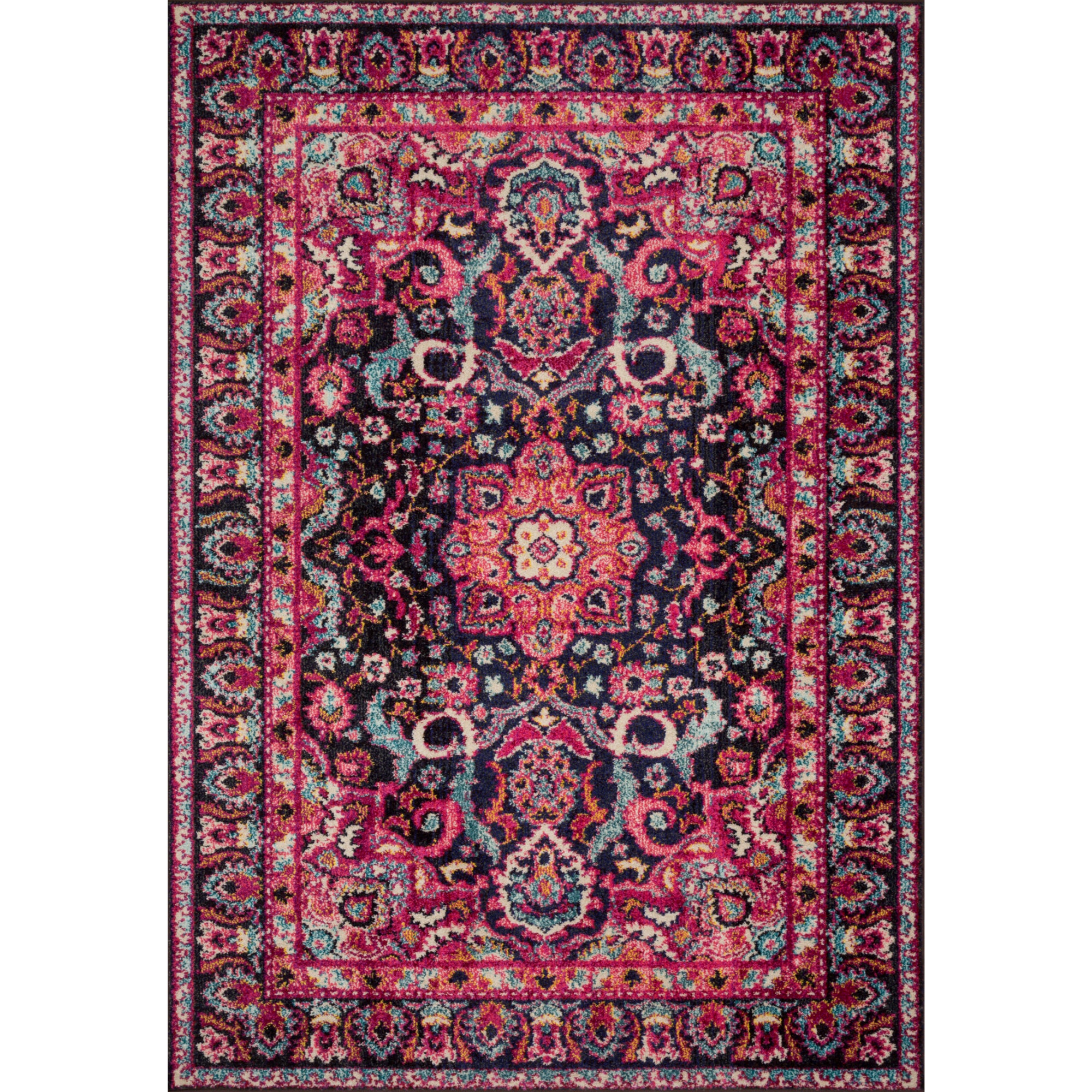 Loloi Nadia Midnight/Pink 10'-0" x 14'-0" Area Rug