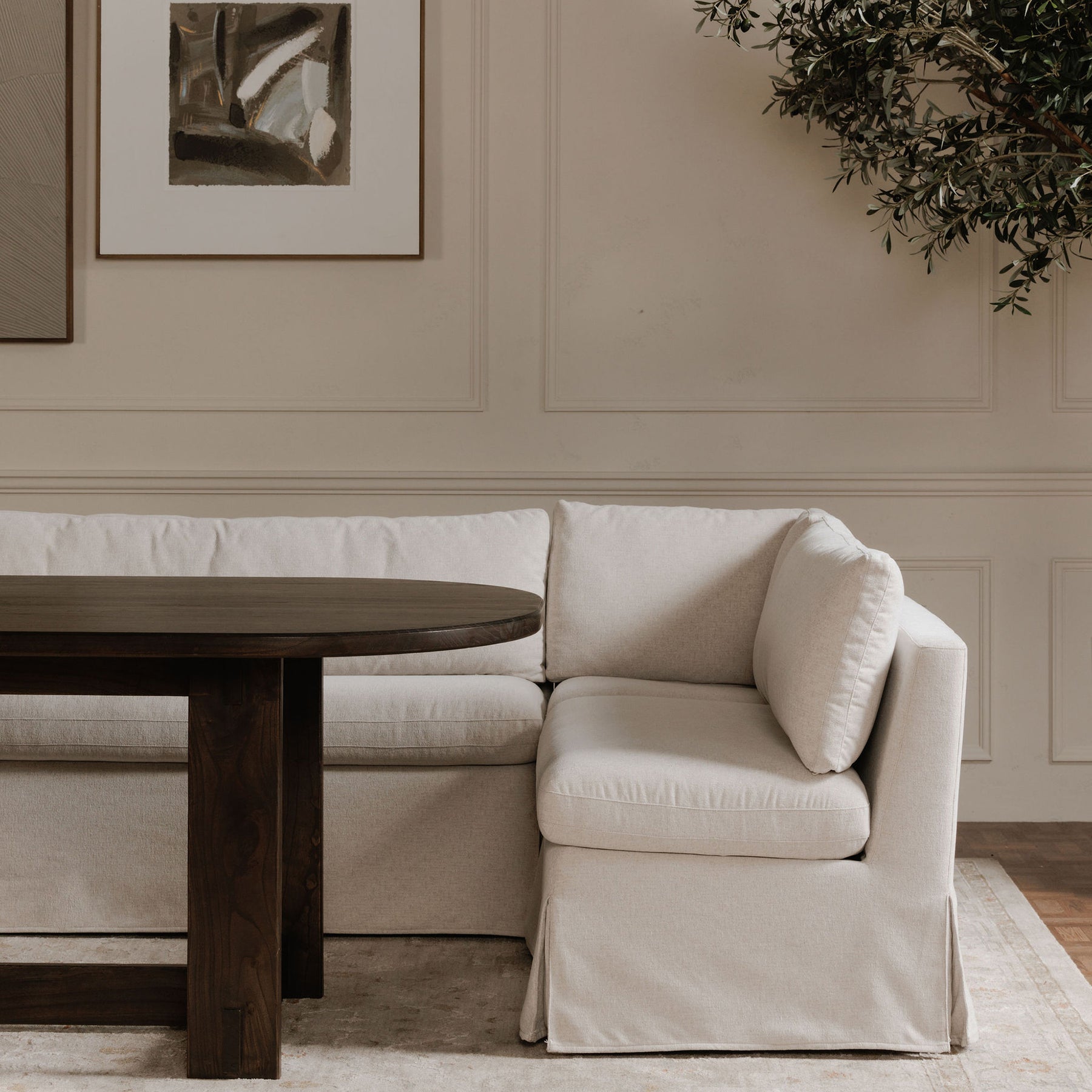 Fable Slipcover Dining Banquette U-Shape 121 in.