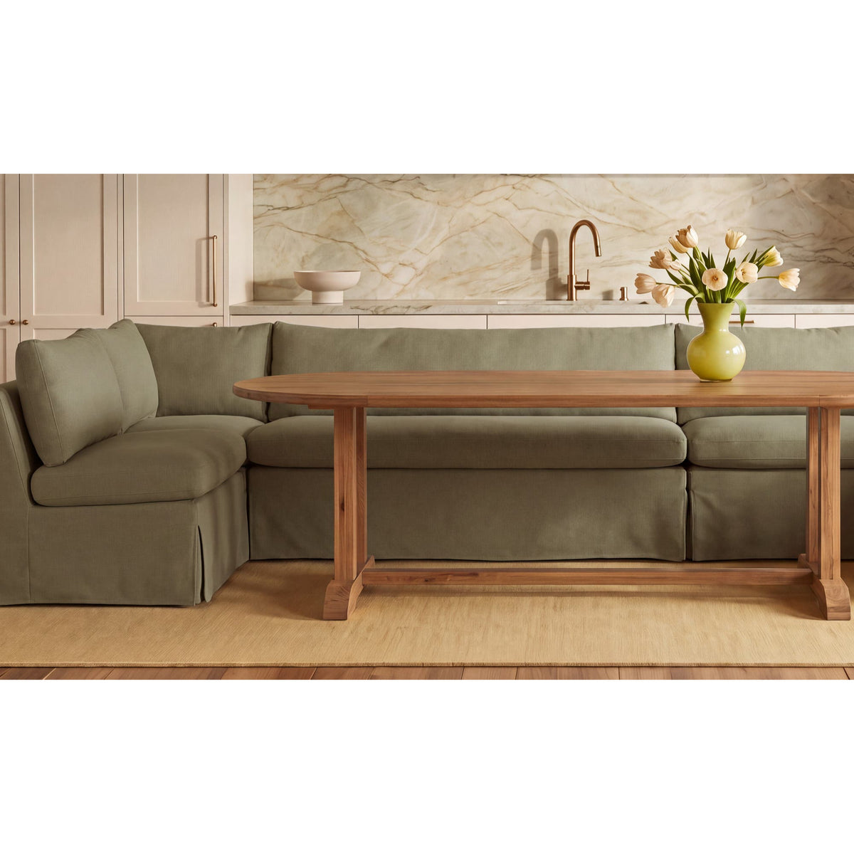 Fable Slipcover L-Shape Dining Banquette
