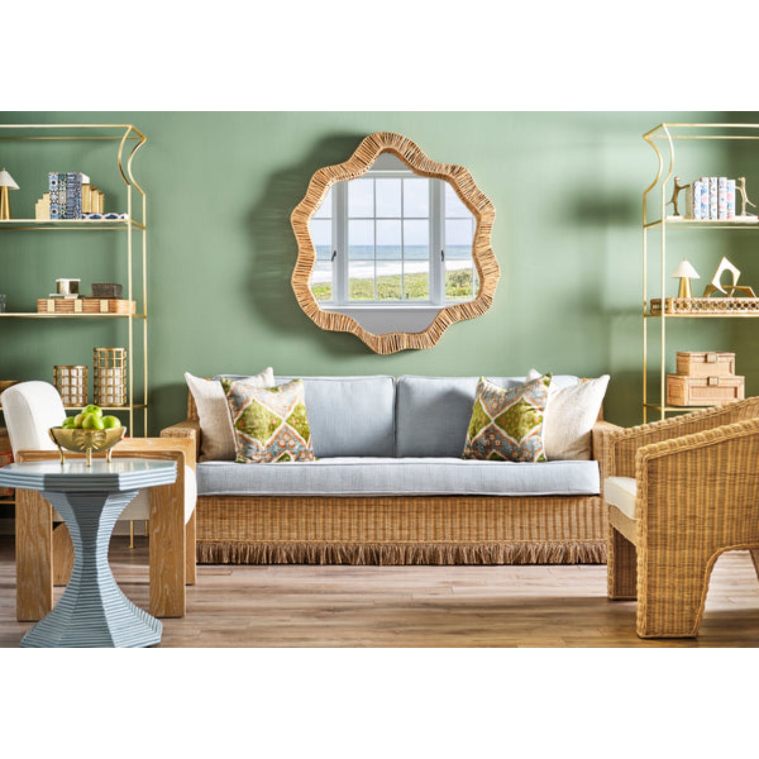 Octavia Octagonal Reeded Side Table