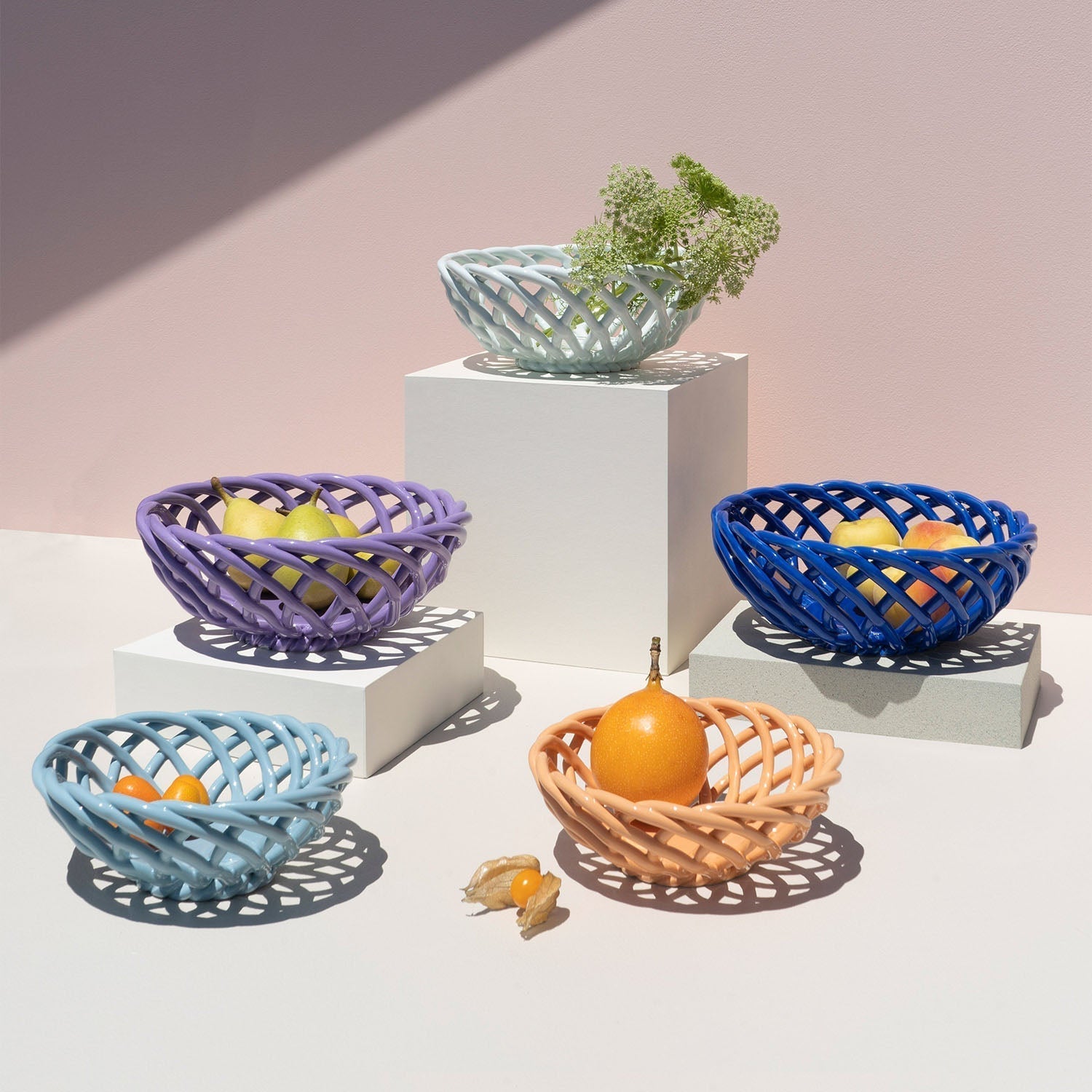 OCTAEVO Sicilia Ceramic Basket Small - Tangerine