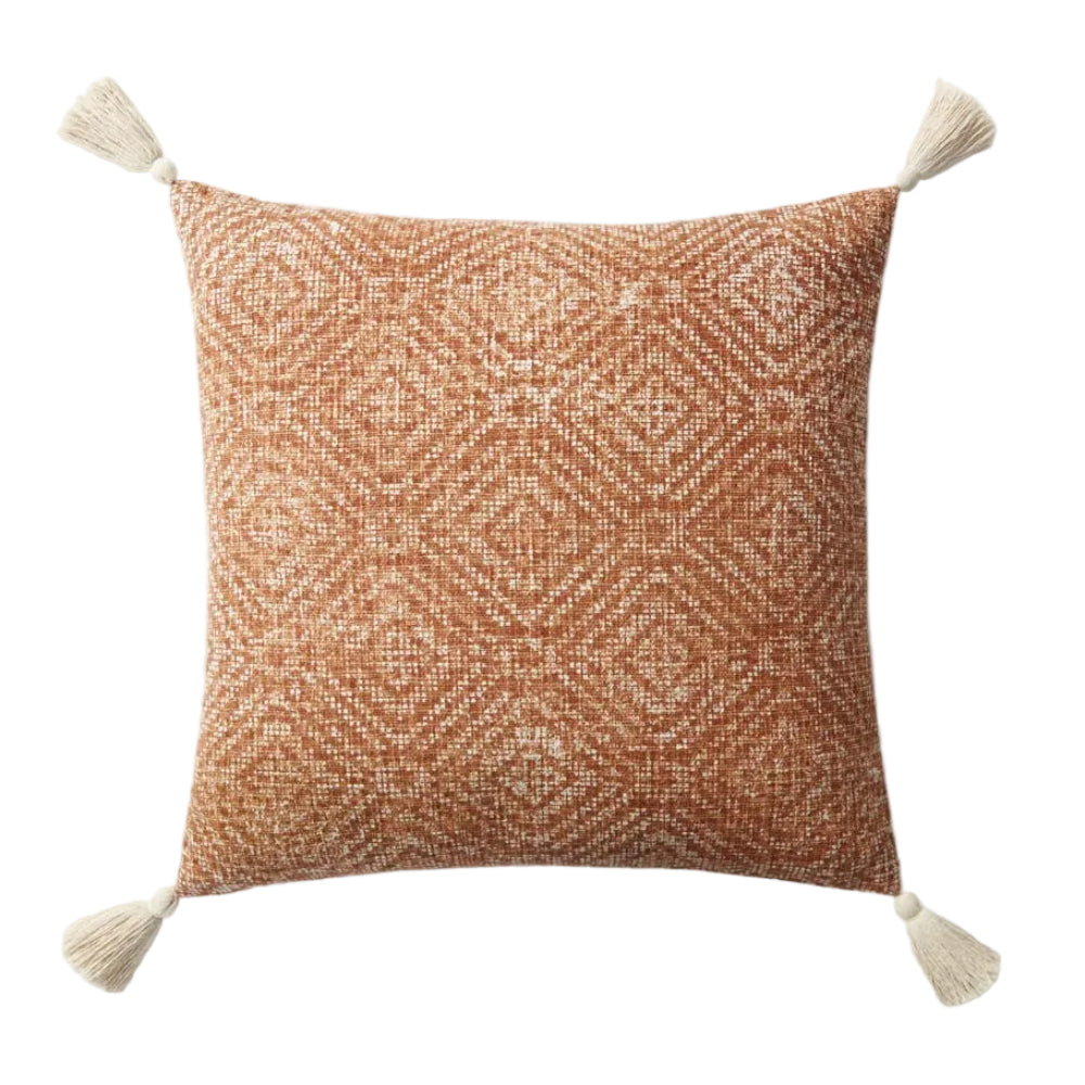 Loloi P0621 Orange Cover with Poly Pillow