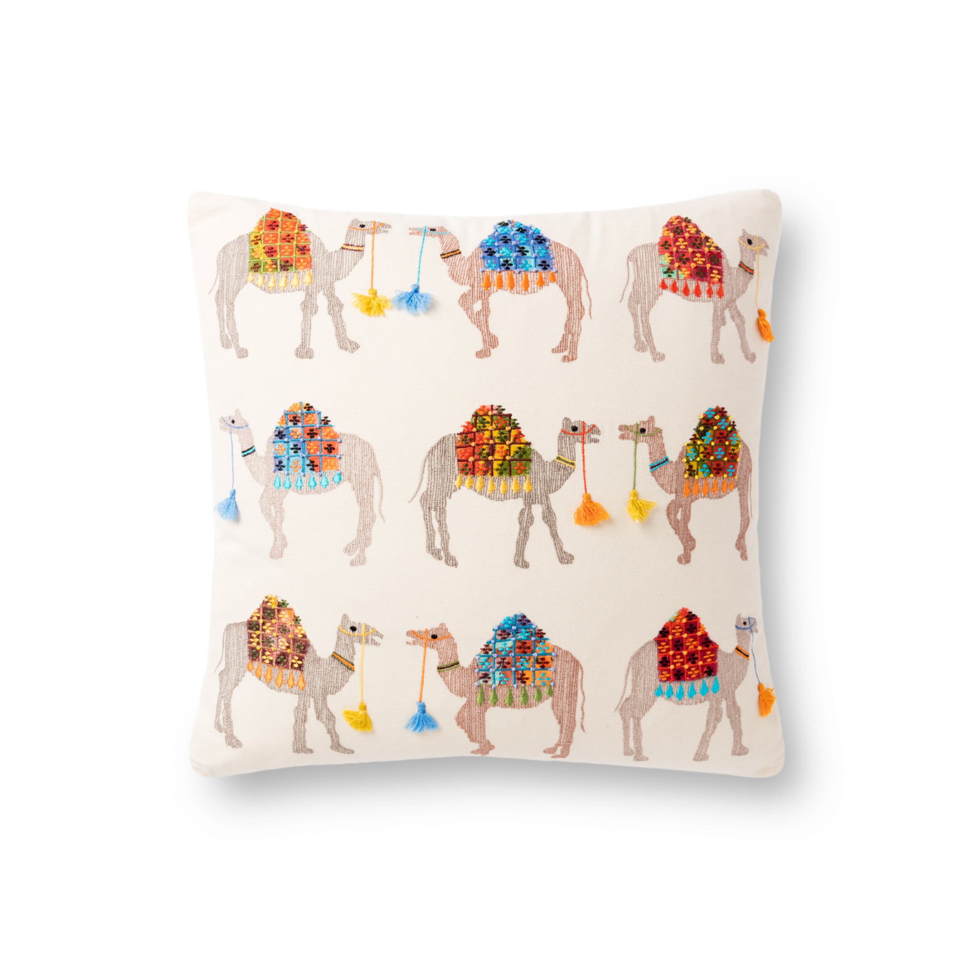Loloi P0868 Natural/Multi 18" x 18" Cover Only Pillow