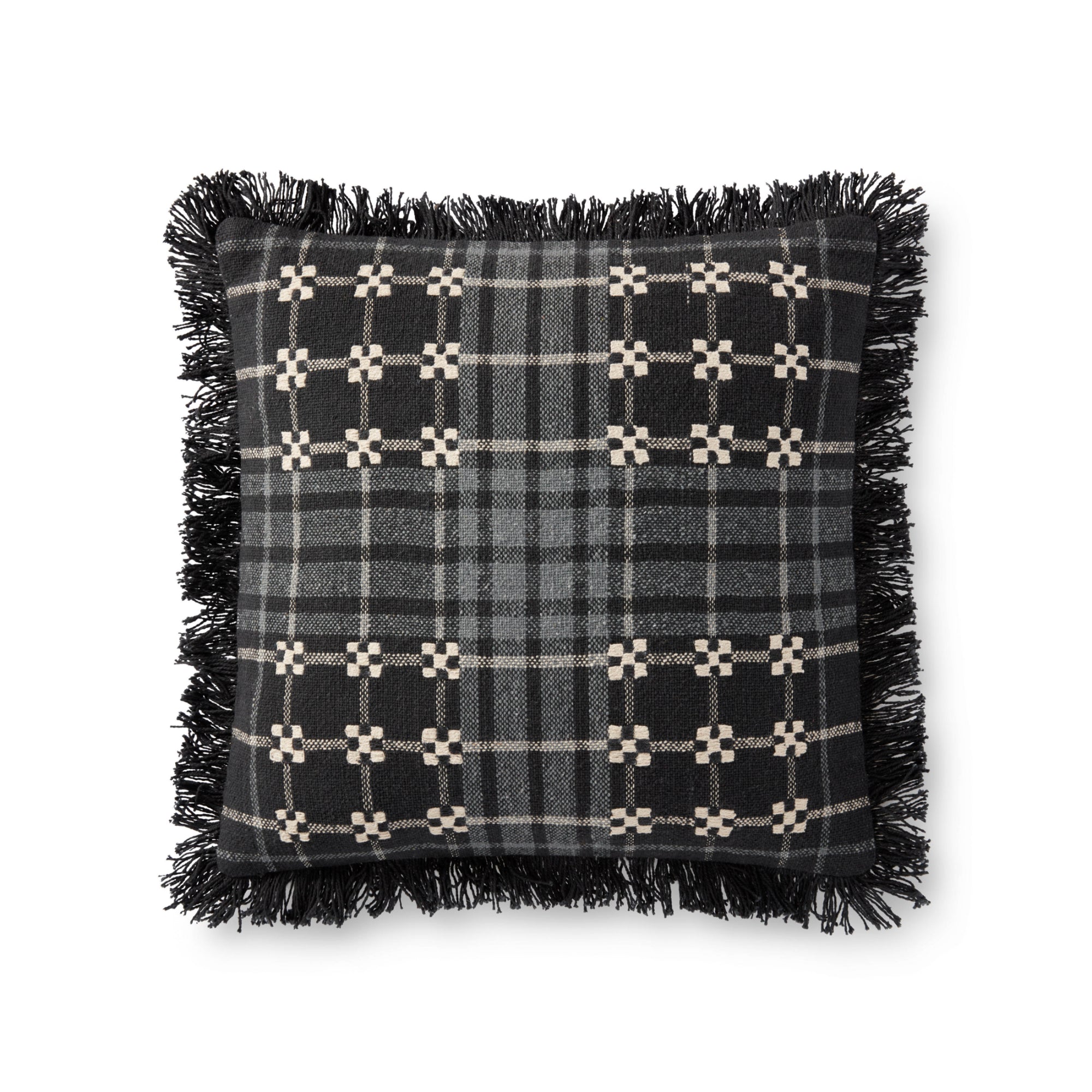 Loloi P0927 Black/Grey 18" x 18" Cover Only Pillow