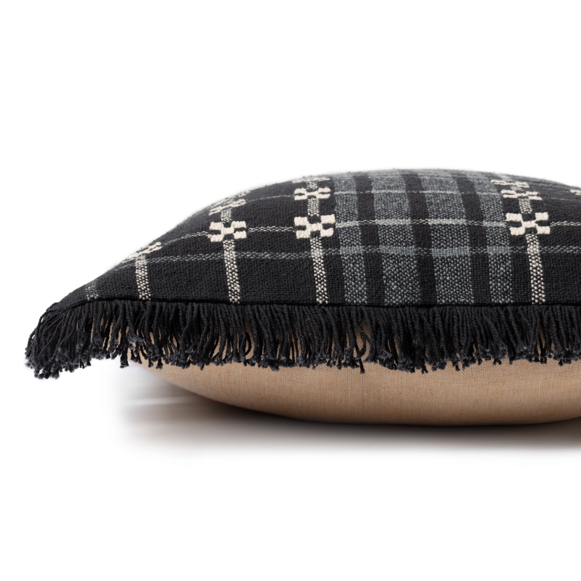 Loloi P0927 Black/Grey 18" x 18" Cover Only Pillow