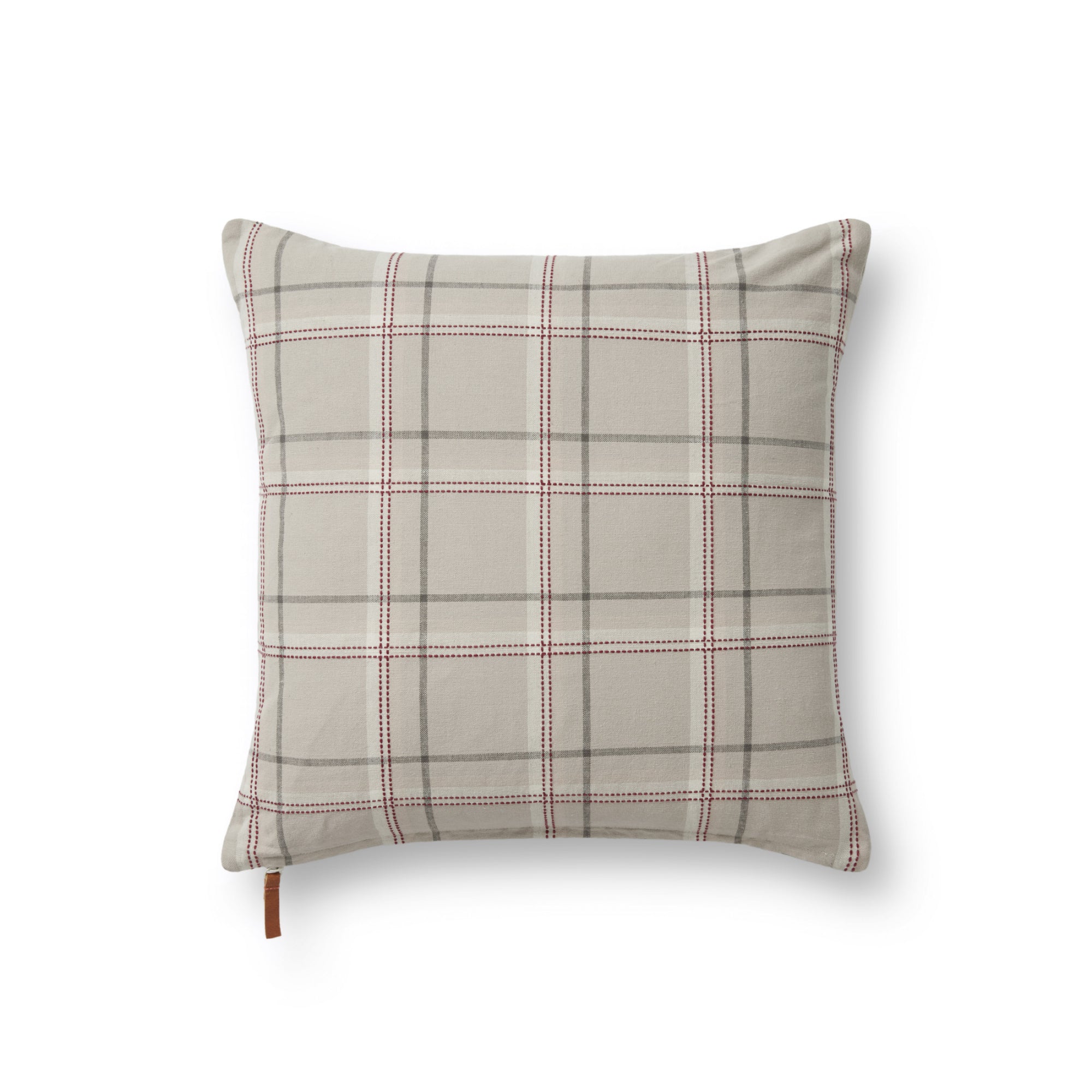 Chris Loves Julia x Loloi Teddy Beige/Multi 18" x 18" Pillow