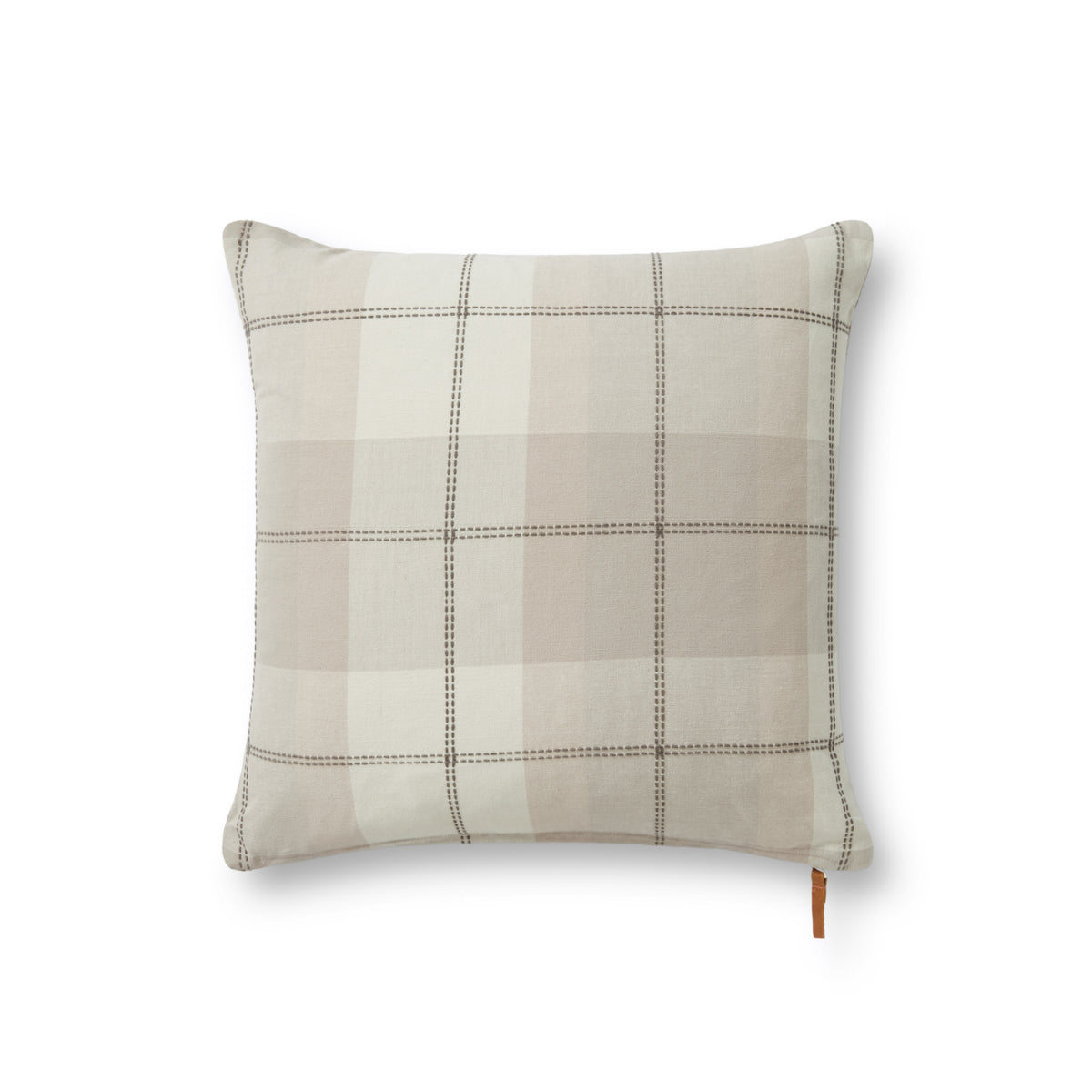 Chris Loves Julia x Loloi Teddy Beige/Multi 18" x 18" Pillow