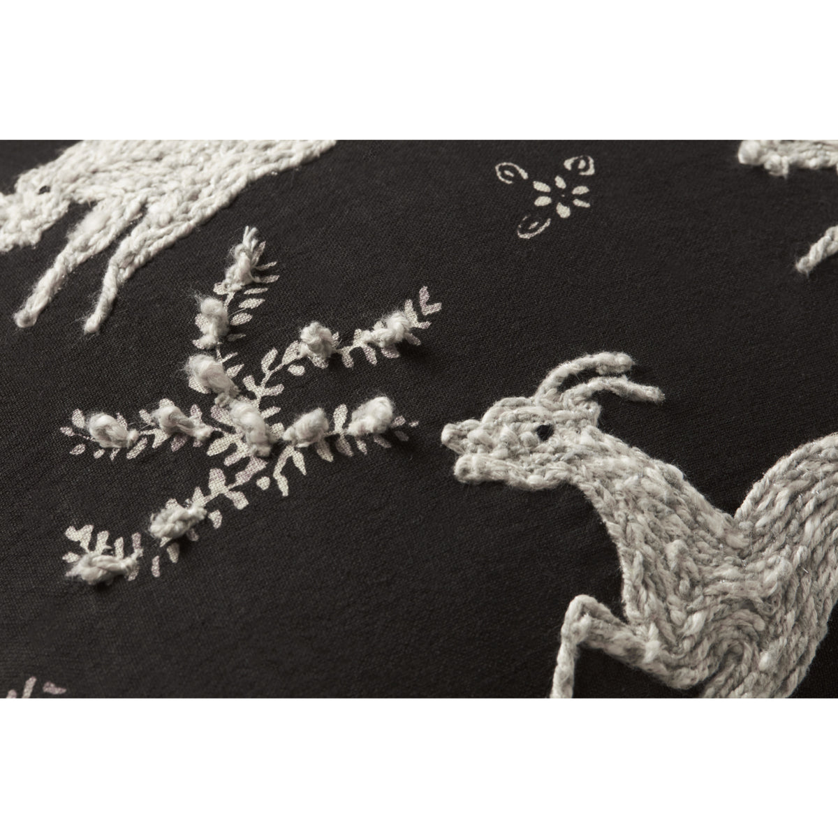 Loloi PLL0027 Black/Ivory 13" x 21" Cover Only Pillow by Loloi