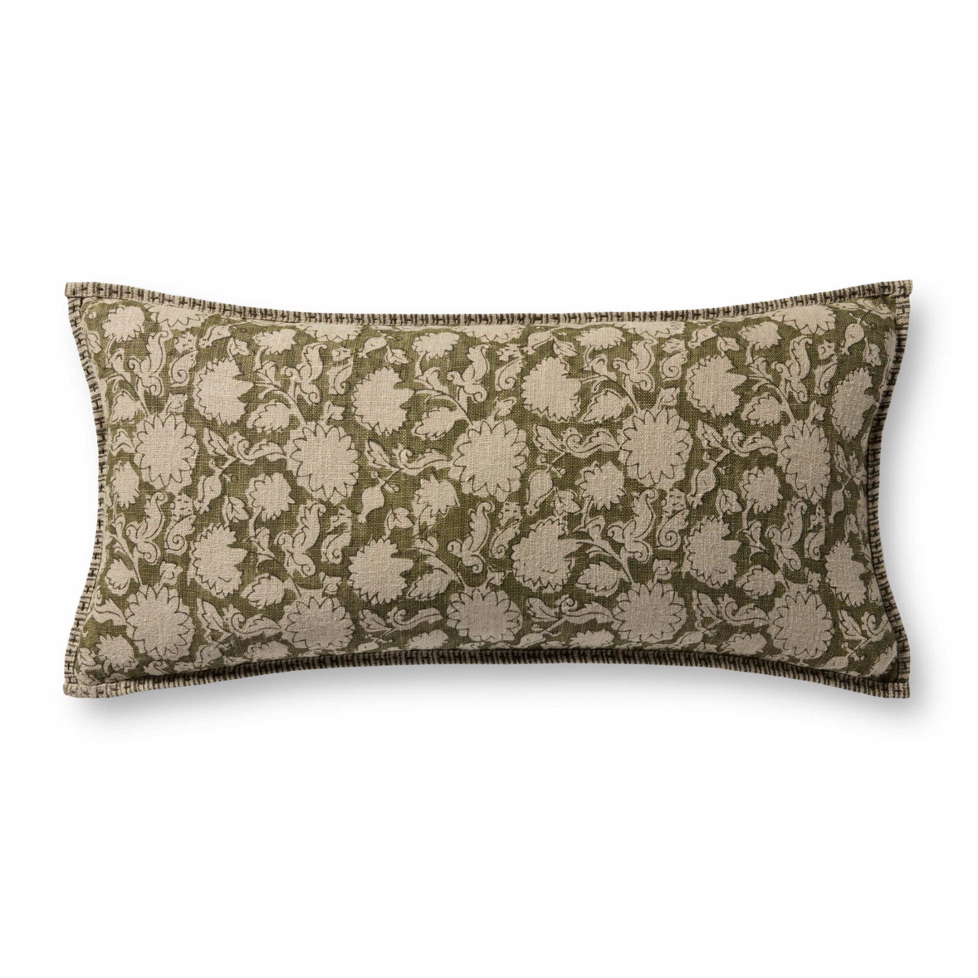 Loloi Green 12'' x 27'' Cover with Poly Pillow