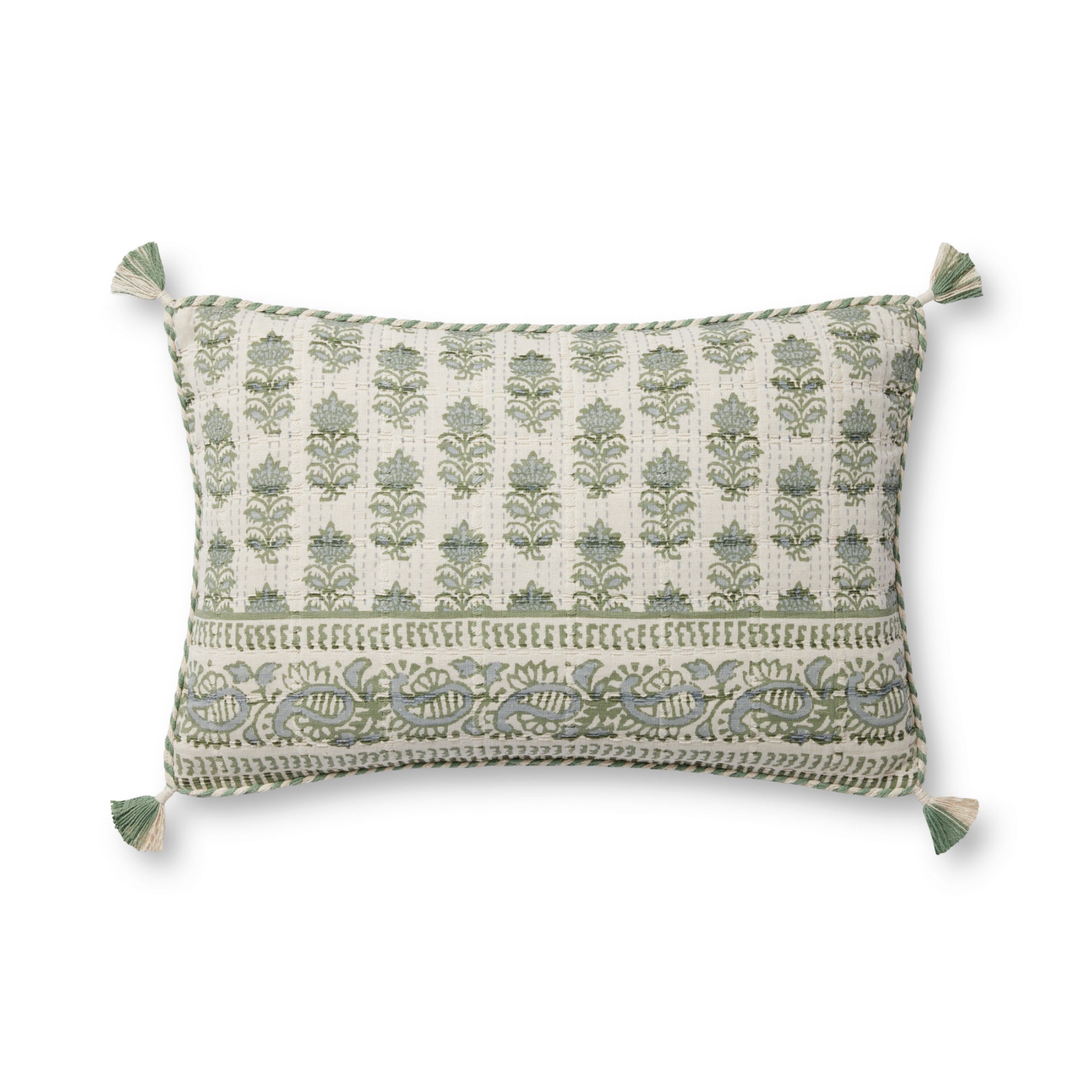 Loloi PLL0113 Sage/Ivory 13" x 21" Cover Only Pillow
