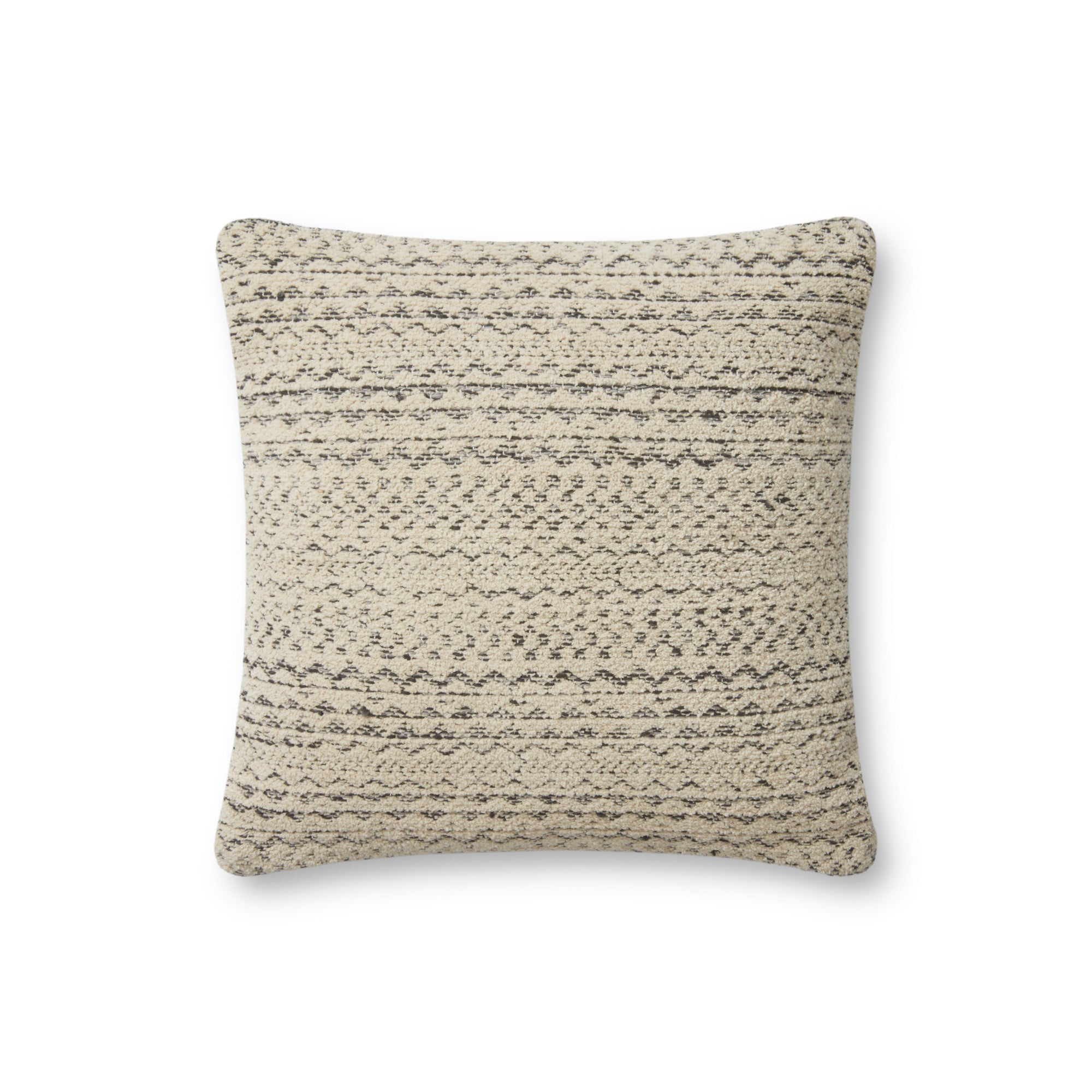 Angela Rose x Loloi Gloaming Charcoal/Ivory 18'' x 18'' Cover with Down Pillow