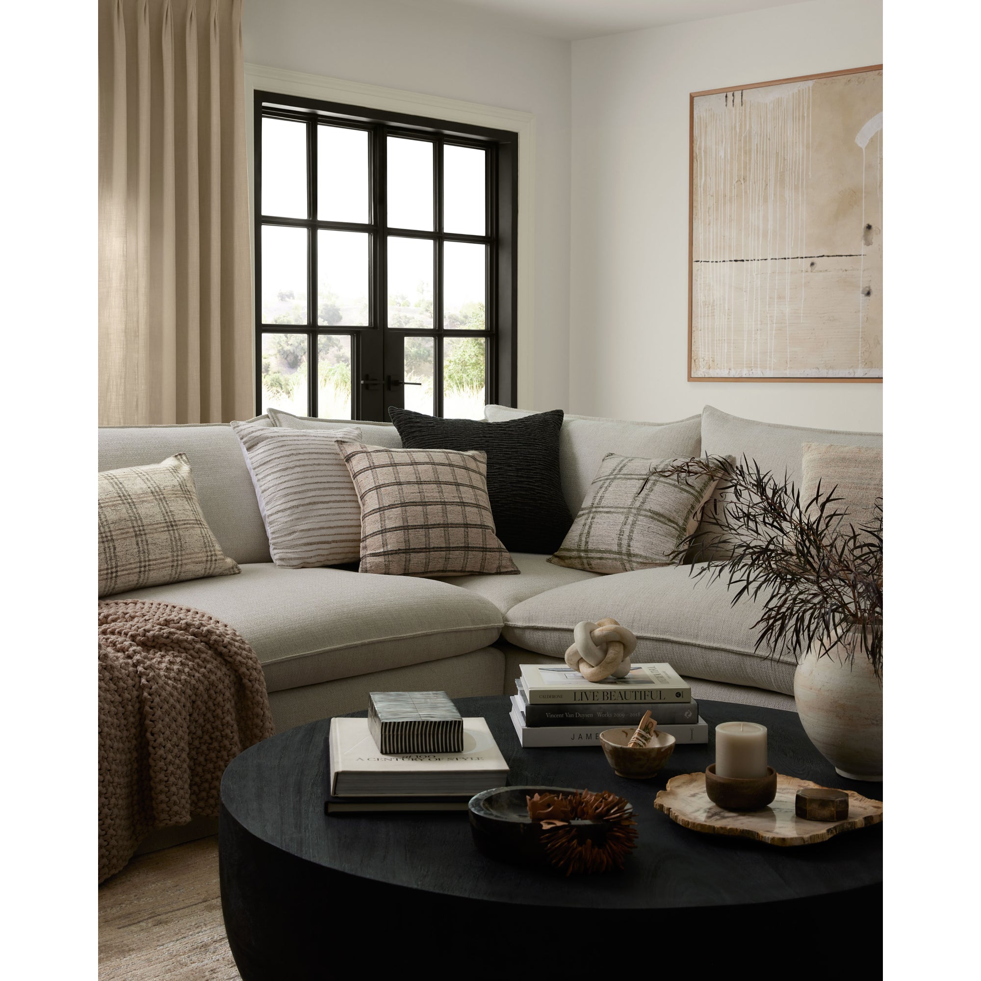 Loloi Charcoal Cover with Down Pillow