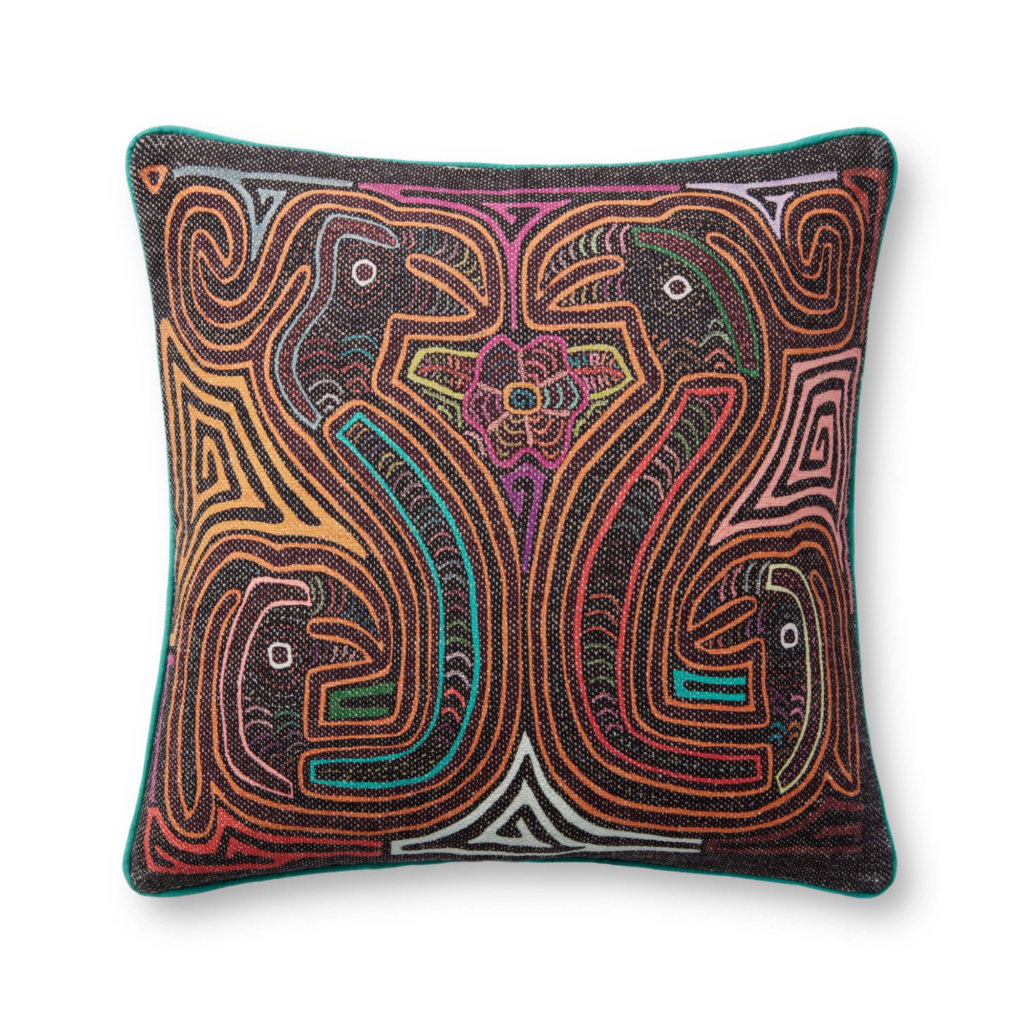 Loloi PLL0108 Charcoal/Multi 18" x 18" Cover Only Pillow