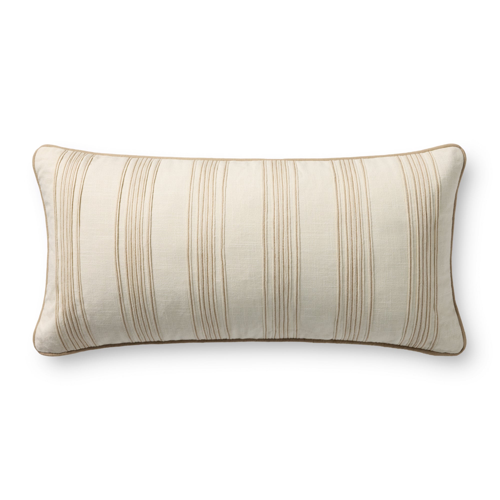 Chris Loves Julia x Loloi Verona Ivory 12" x 27" Pillow Cover Only