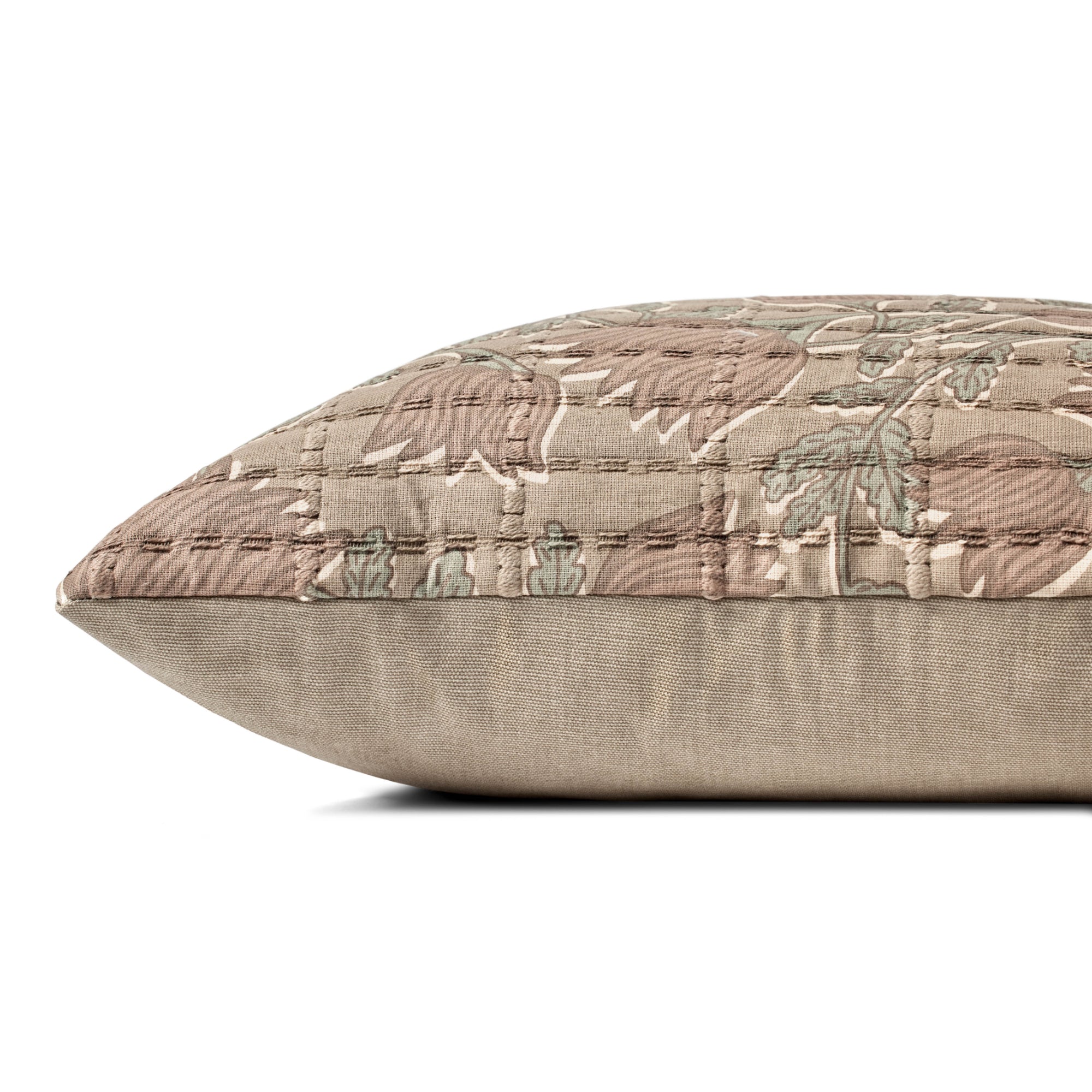 Jean Stoffer x Loloi PJS0019 Taupe/Rose 18'' x 18'' Cover Only Pillow