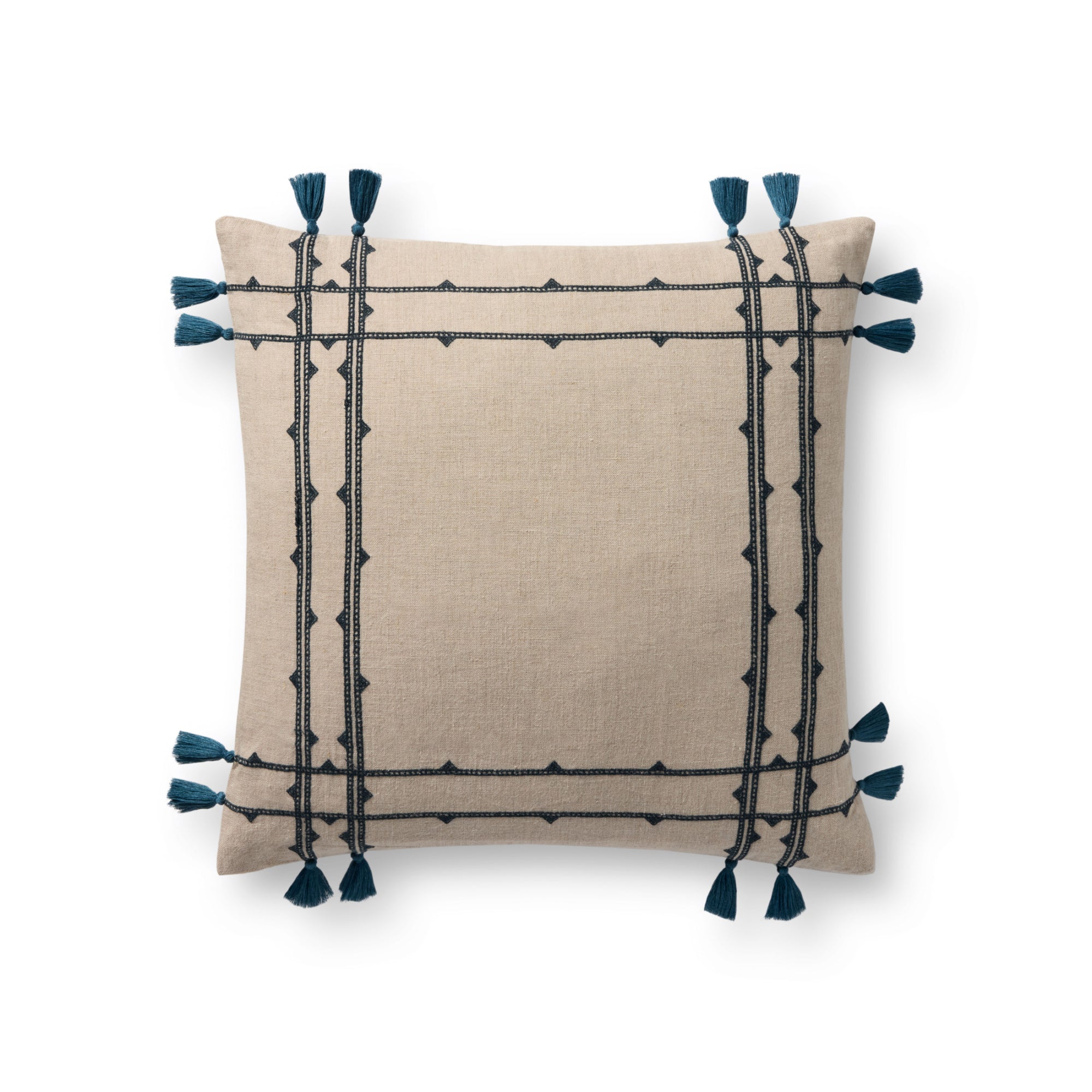 Loloi PLL0201 Natural/Blue 18'' x 18'' Cover Only