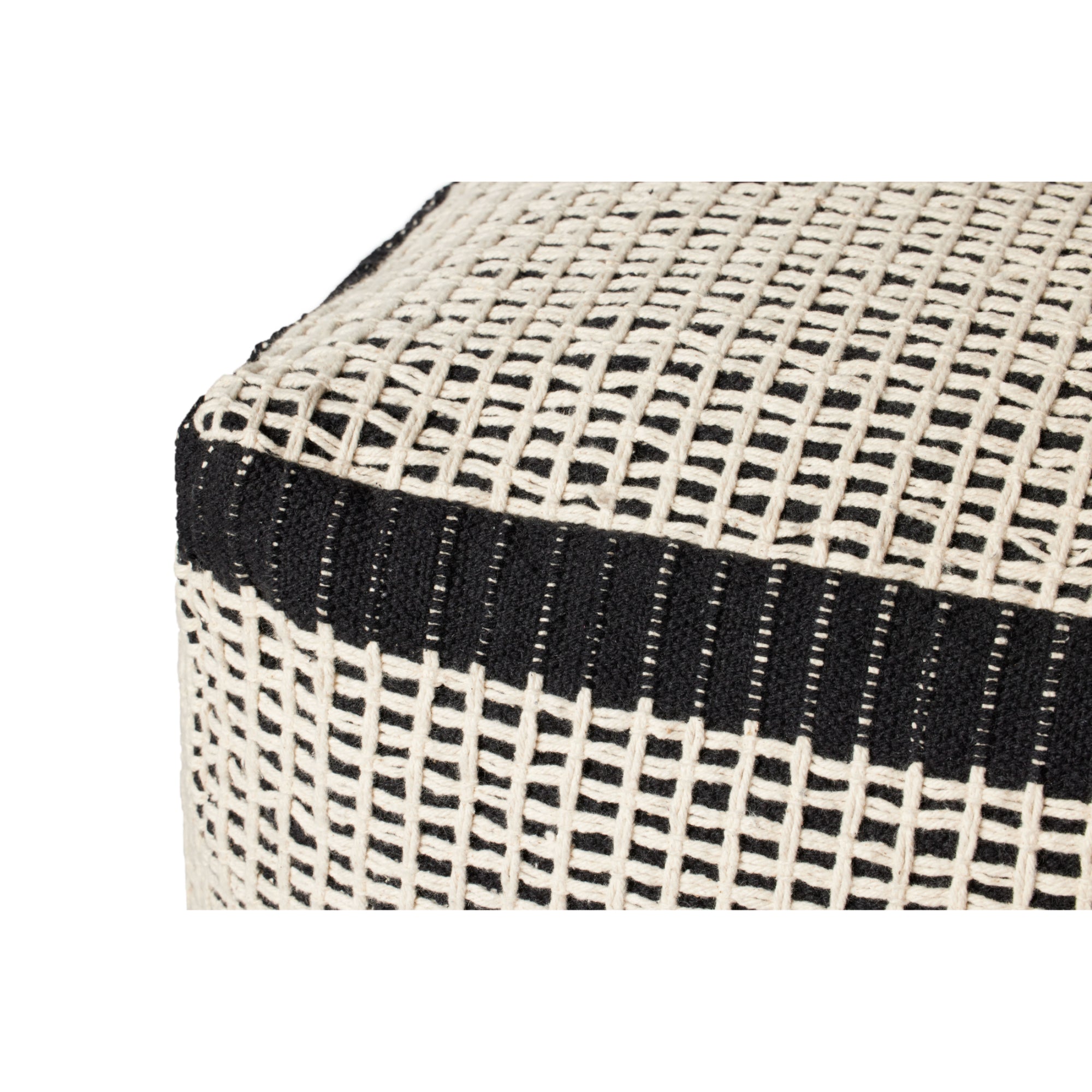 Loloi LPF0040 Black/Ivory 18"W x 18"D x 18"H Cover Only Pillow