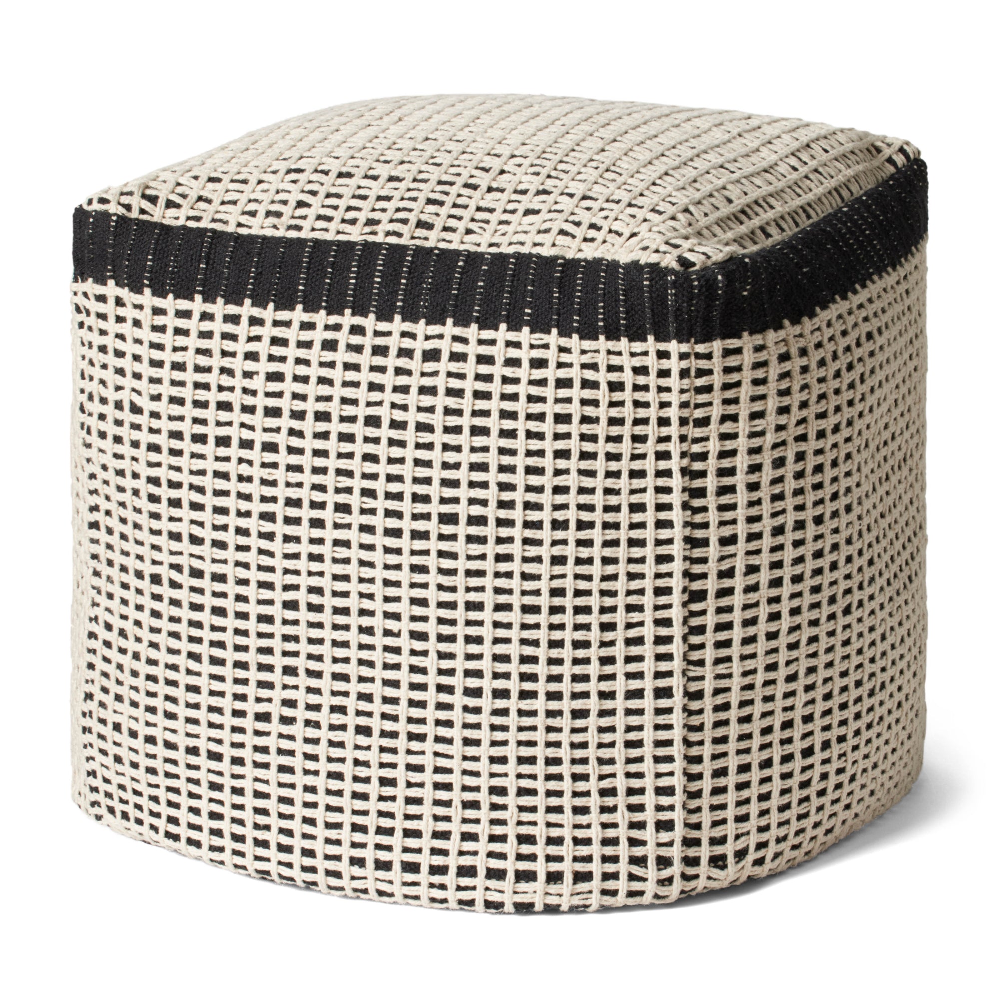Loloi LPF0040 Black/Ivory 18"W x 18"D x 18"H Cover Only Pillow