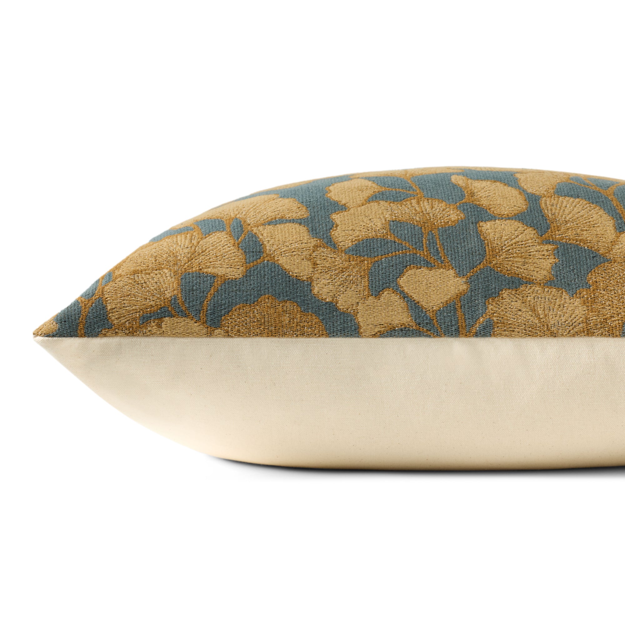 Chris Loves Julia x Loloi Fawn Blue/Gold 22" x 22" Pillow Cover Only