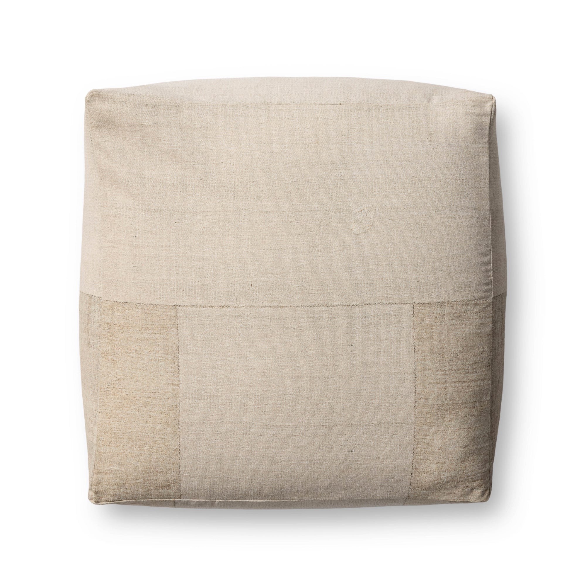 Loloi LPF0041 Ivory 36" x 36" x 17" Pouf