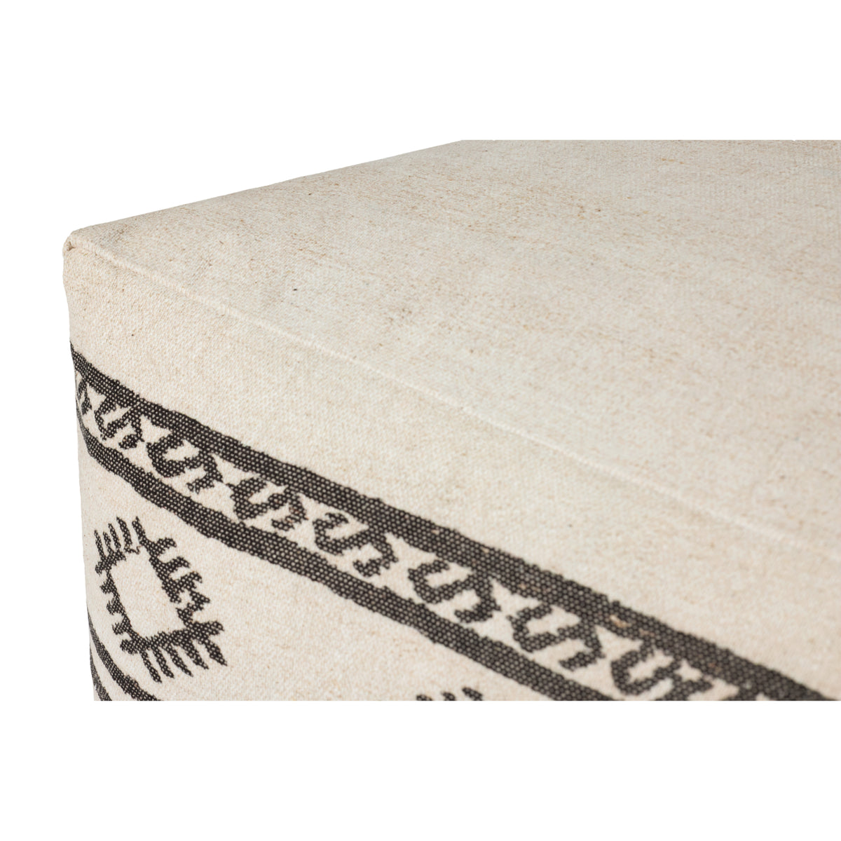 Loloi LPF0042 Ivory/Brown 36" x 36" x 17" Pouf by Loloi