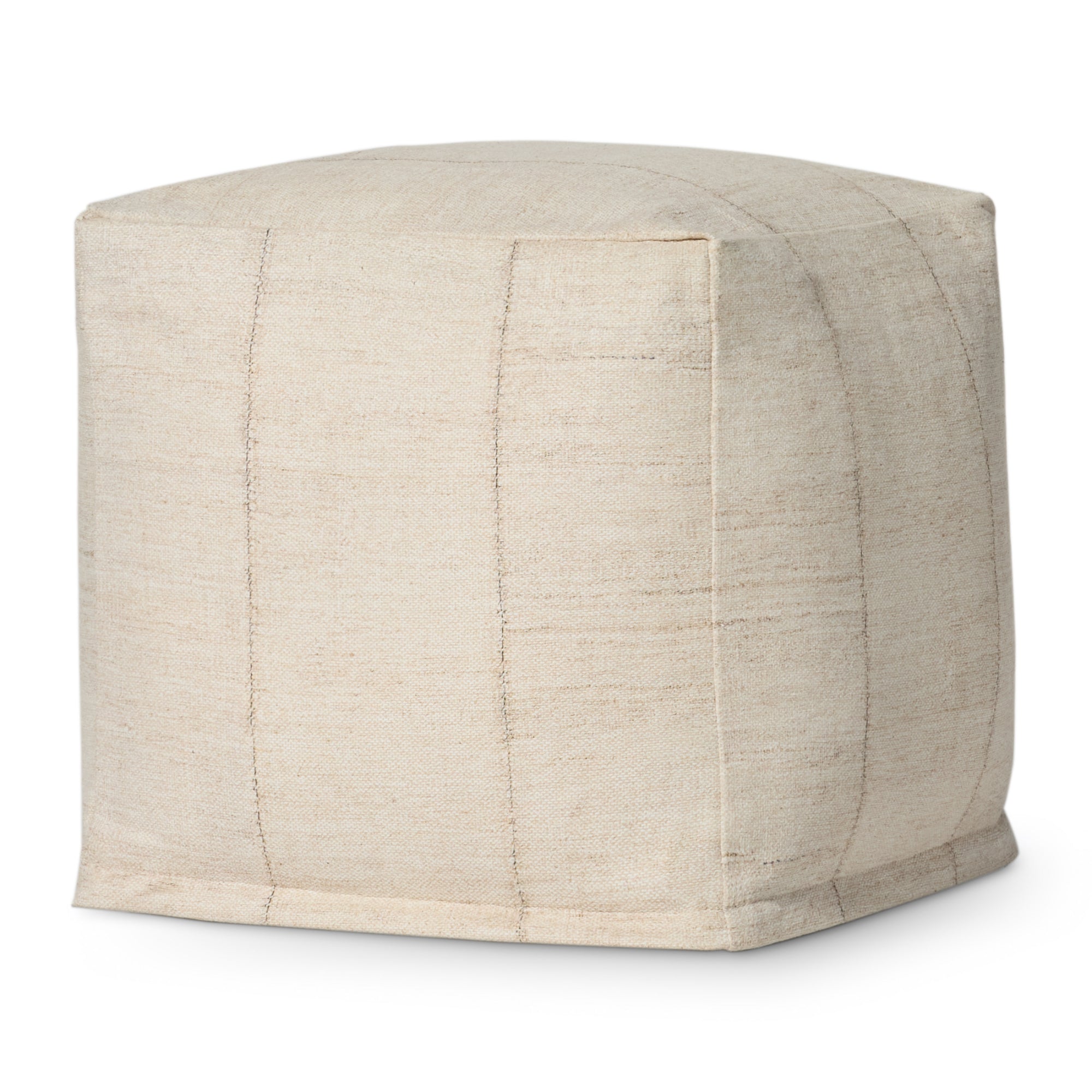 Loloi LPF0043 Ivory 18" x 18" x 18" Pouf