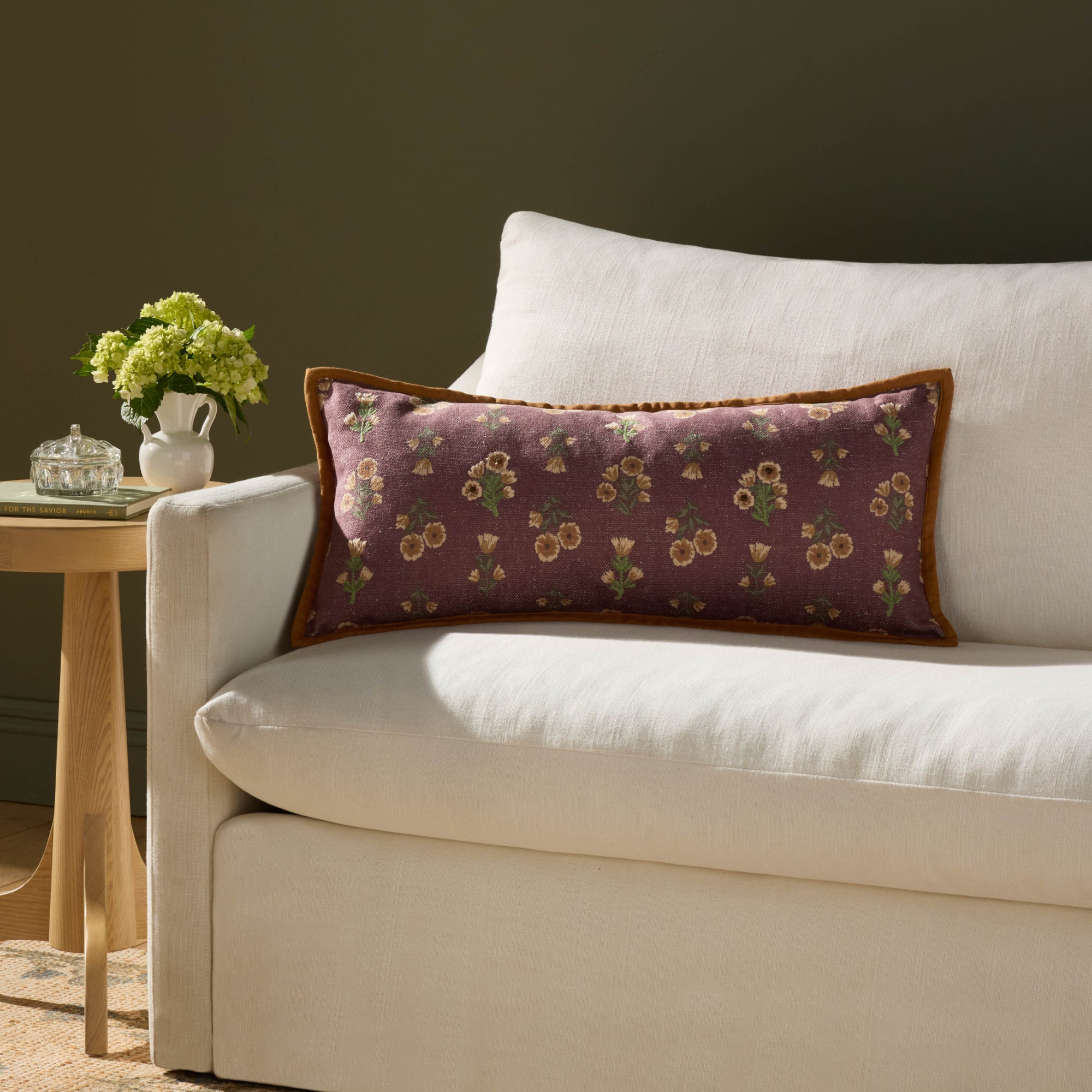 Chris Loves Julia x Loloi Posie Wine/Multi 12" x 27" Pillow Cover Only