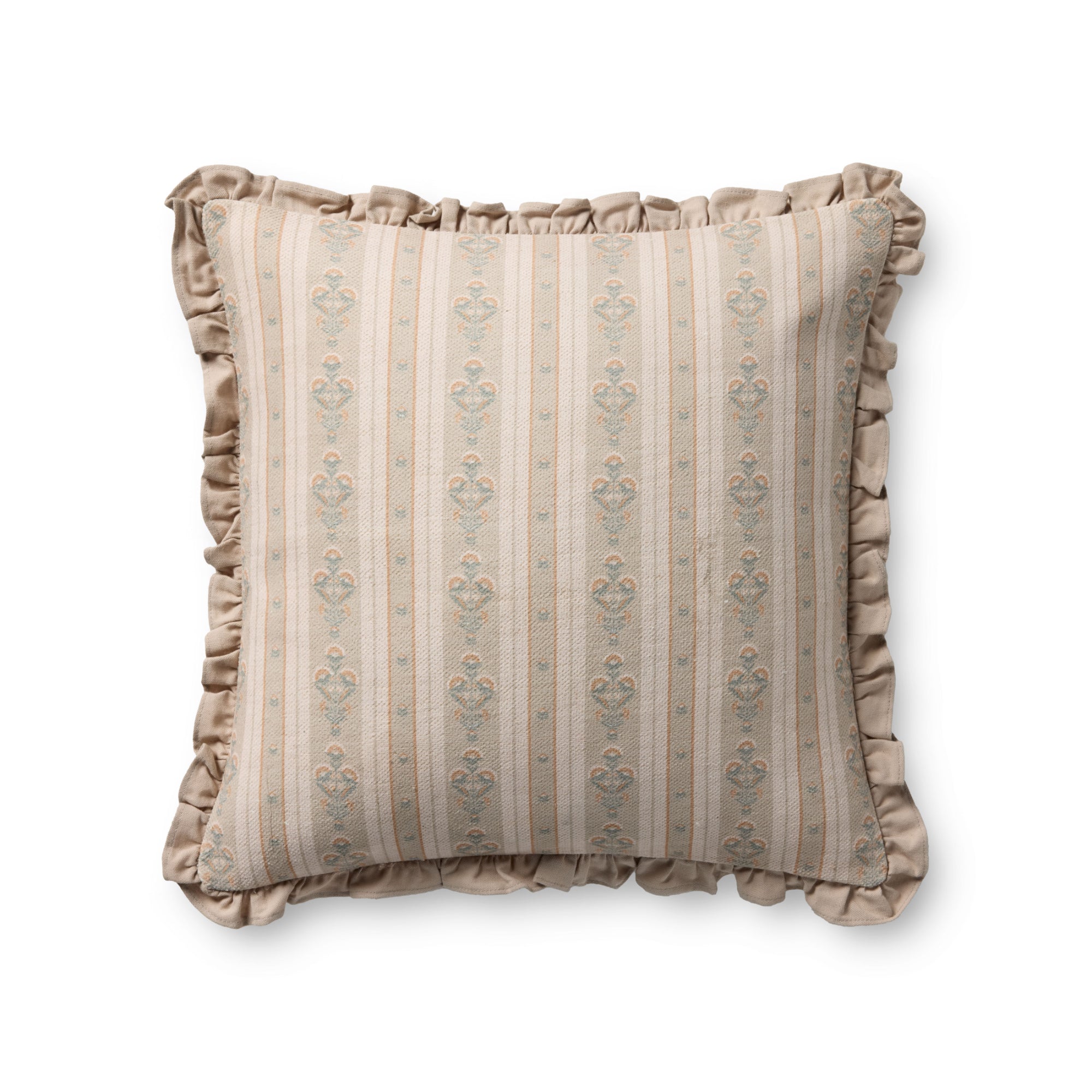 Chris Loves Julia x Loloi Liesel Ivory/Multi 20" x 20" Pillow Cover Only