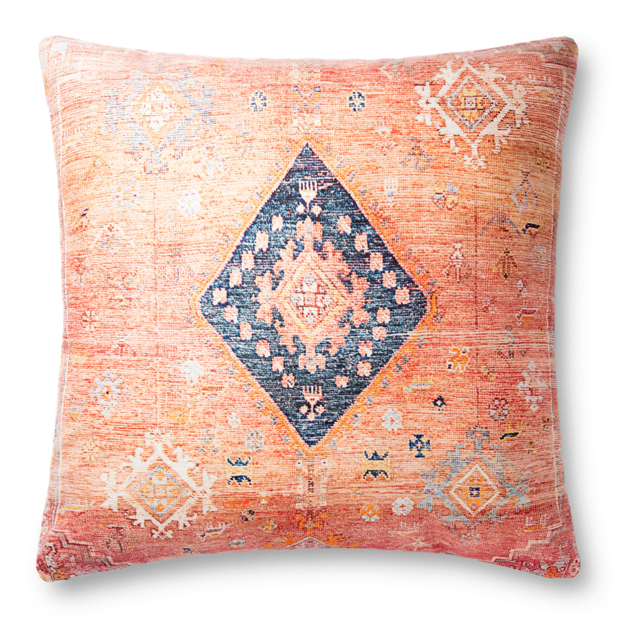 Loloi P0883 Coral/Multi Floor Pillow