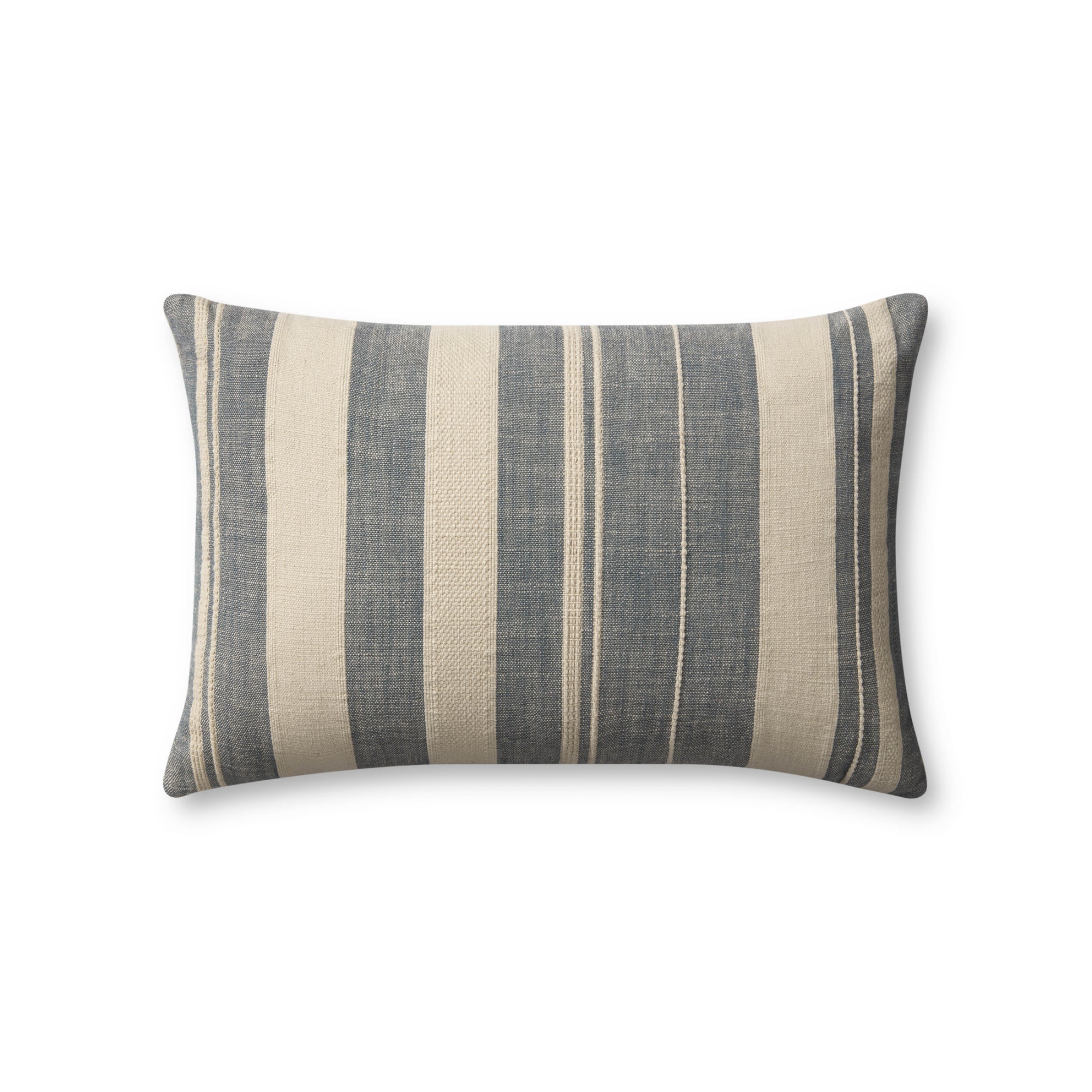 Angela Rose x Loloi Mia PAR0014 Ivory/Denim 13" x 21" Cover Only Pillow