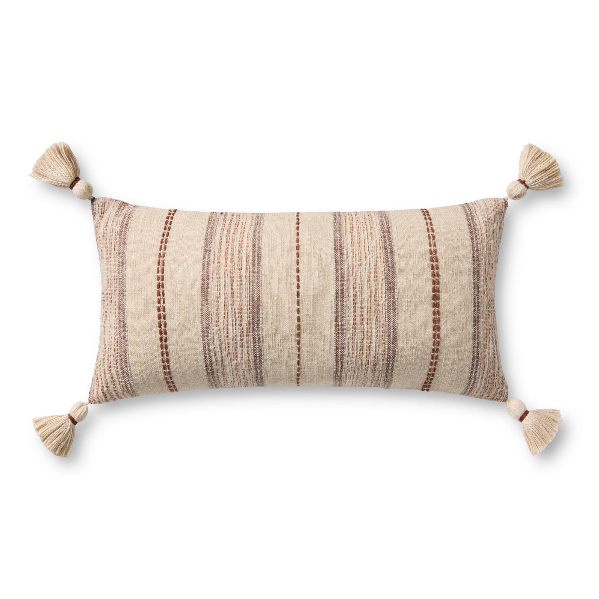 Loloi Ivory/Multi 12'' x 27'' Cover with Down Pillow