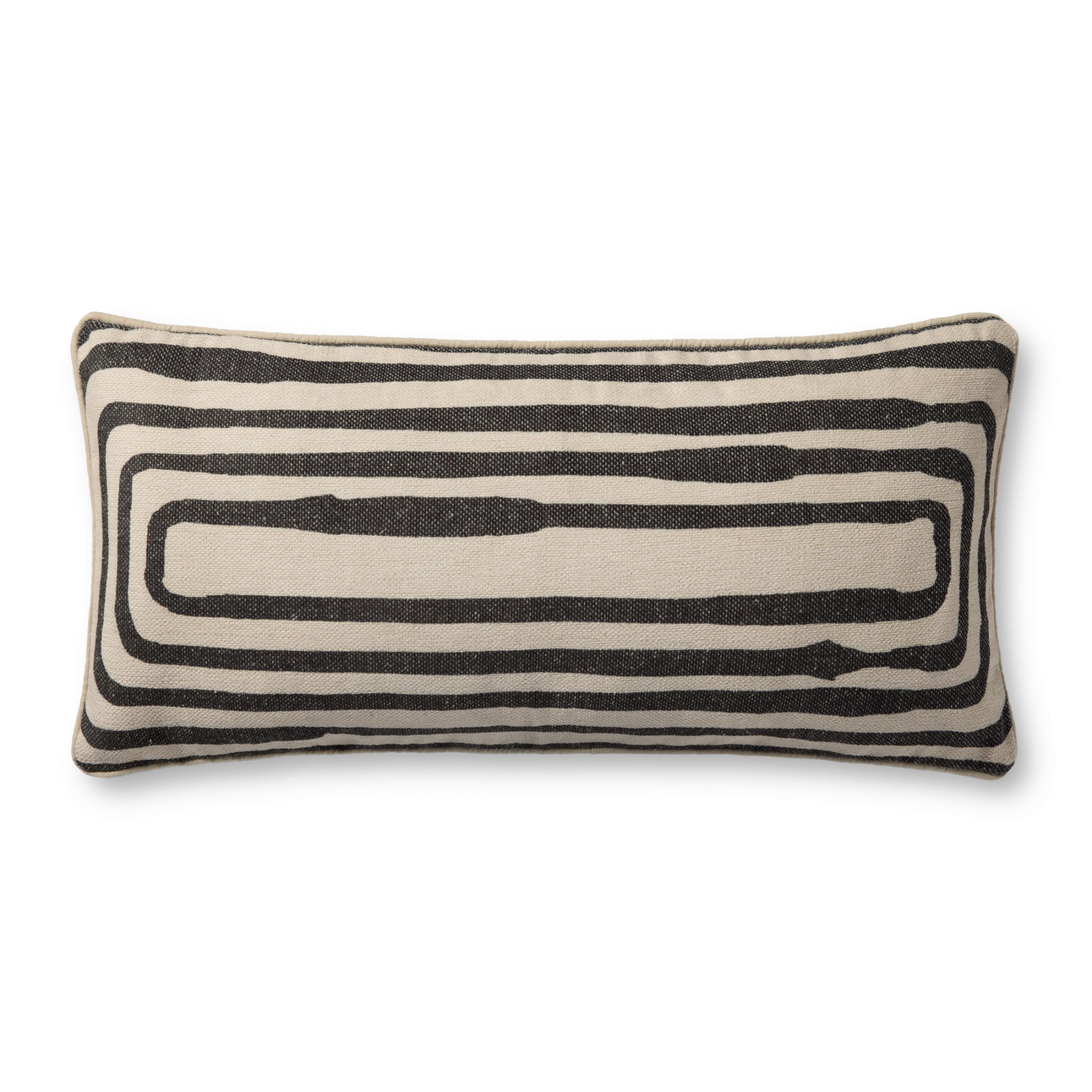 Brigette Romanek PBR0009 Natural/Black 12'' x 27'' Cover Only Pillow