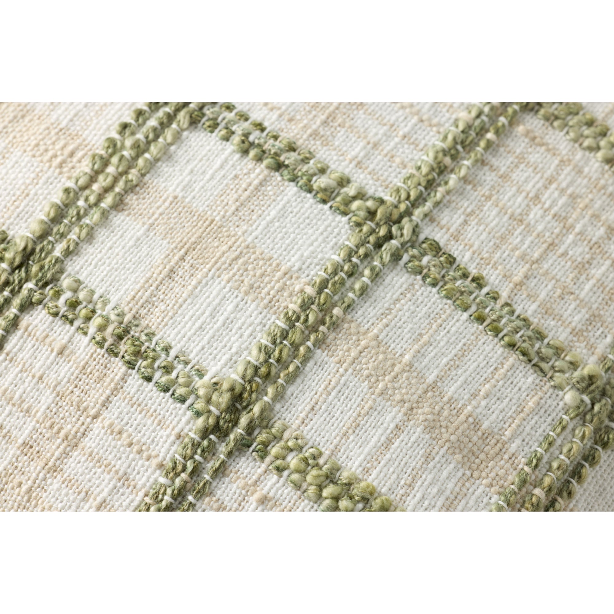 Chris Loves Julia x Loloi Norman Ivory/Green 18" x 18" Pillow Cover Only