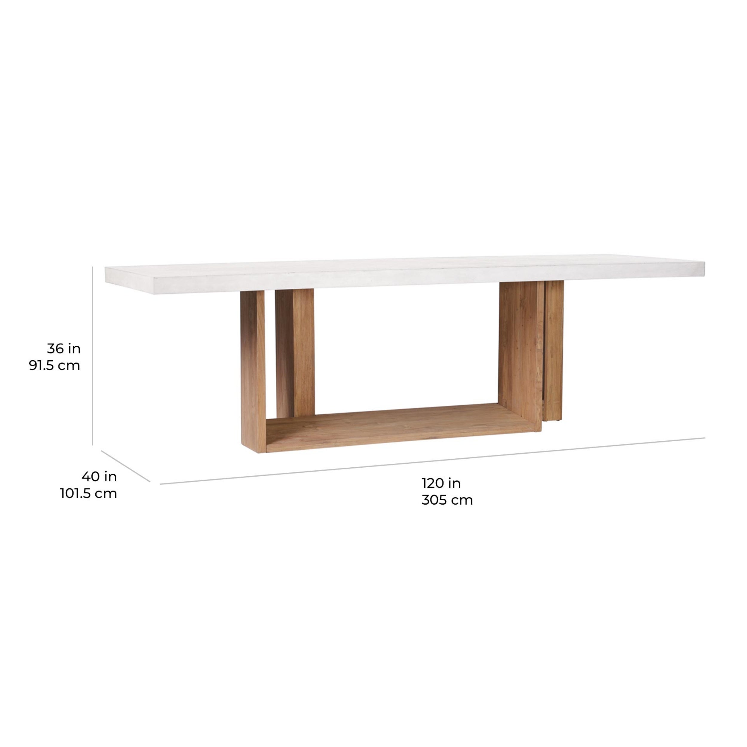 Lucca Teak and Concrete Counter Table