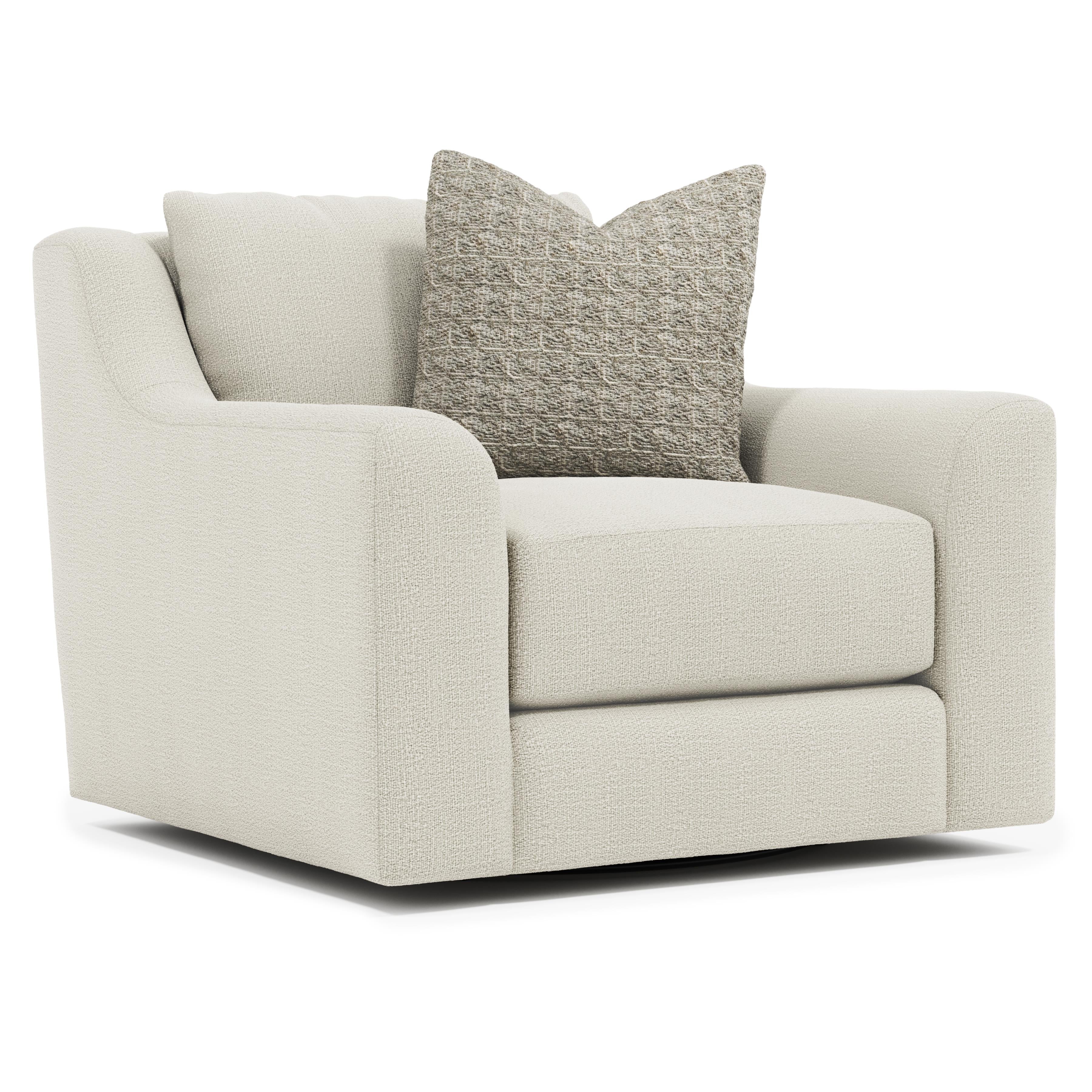 Gabi Boucle Fabric Swivel Chair by Bernhardt
