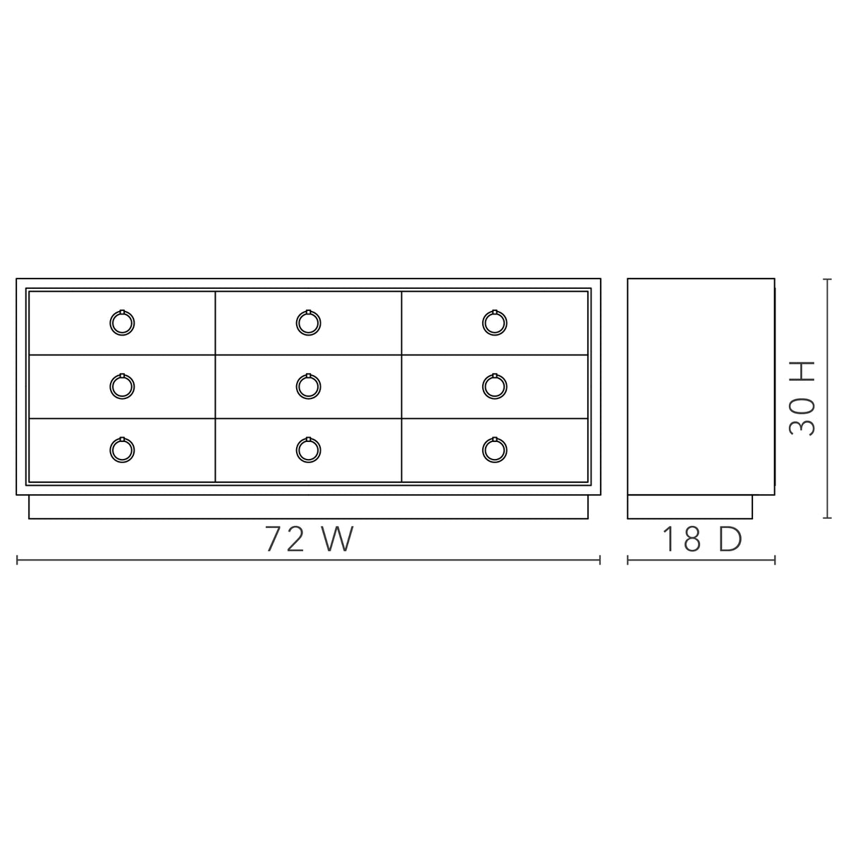 Parker Extra Large 9-Drawer