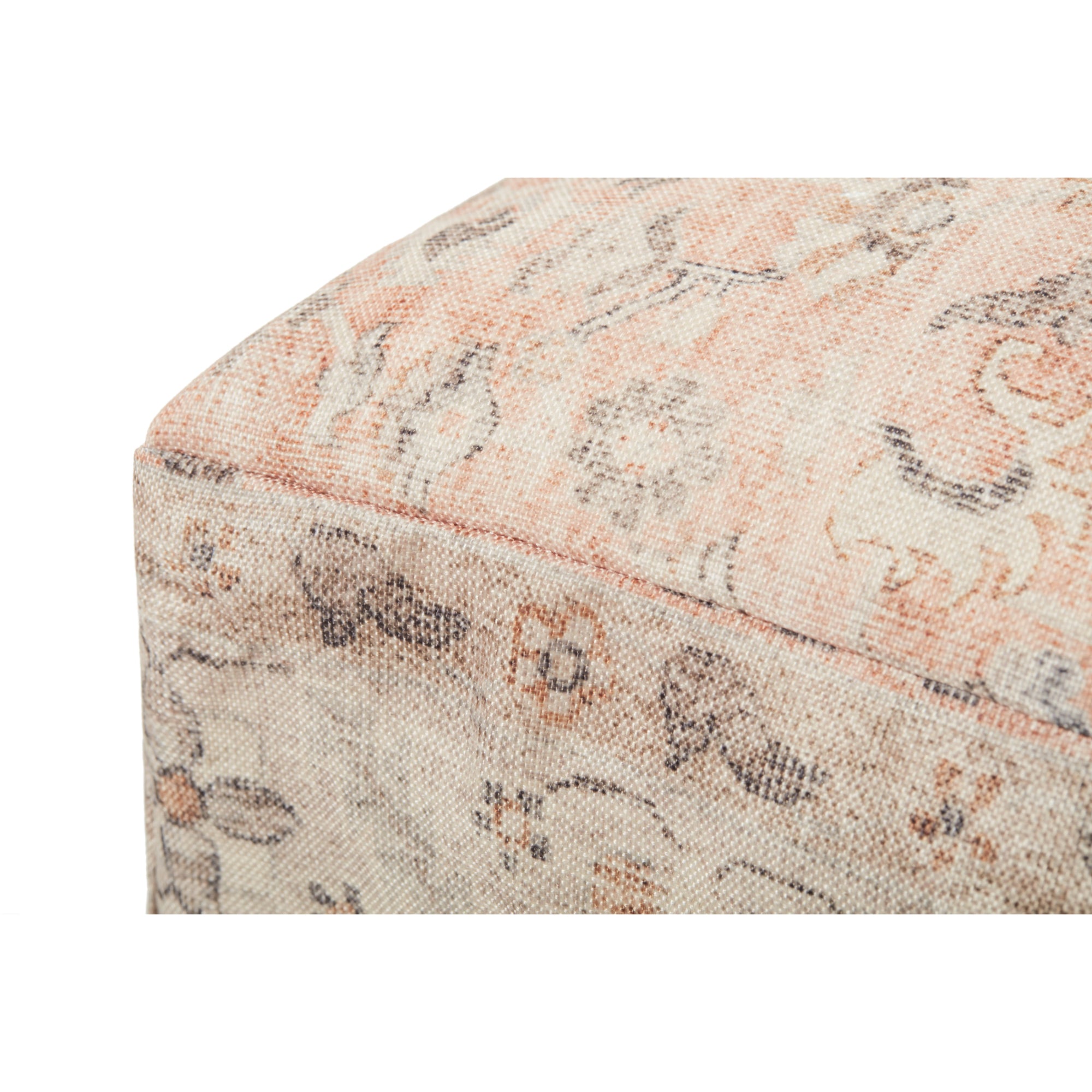 Loloi LPF0020 Blush/Multi 24"W x 24"D x 8"H Pouf