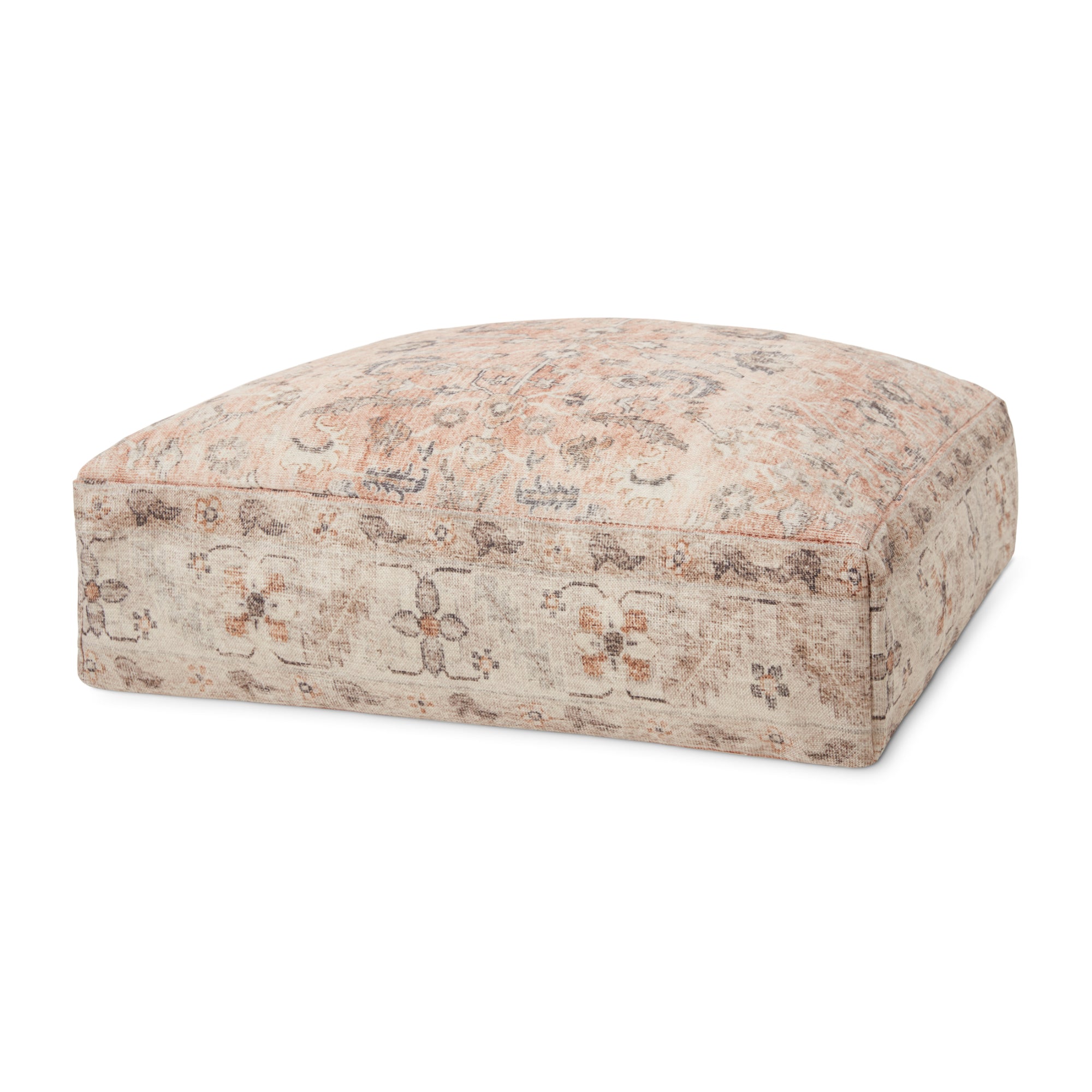 Loloi LPF0020 Blush/Multi 24"W x 24"D x 8"H Pouf