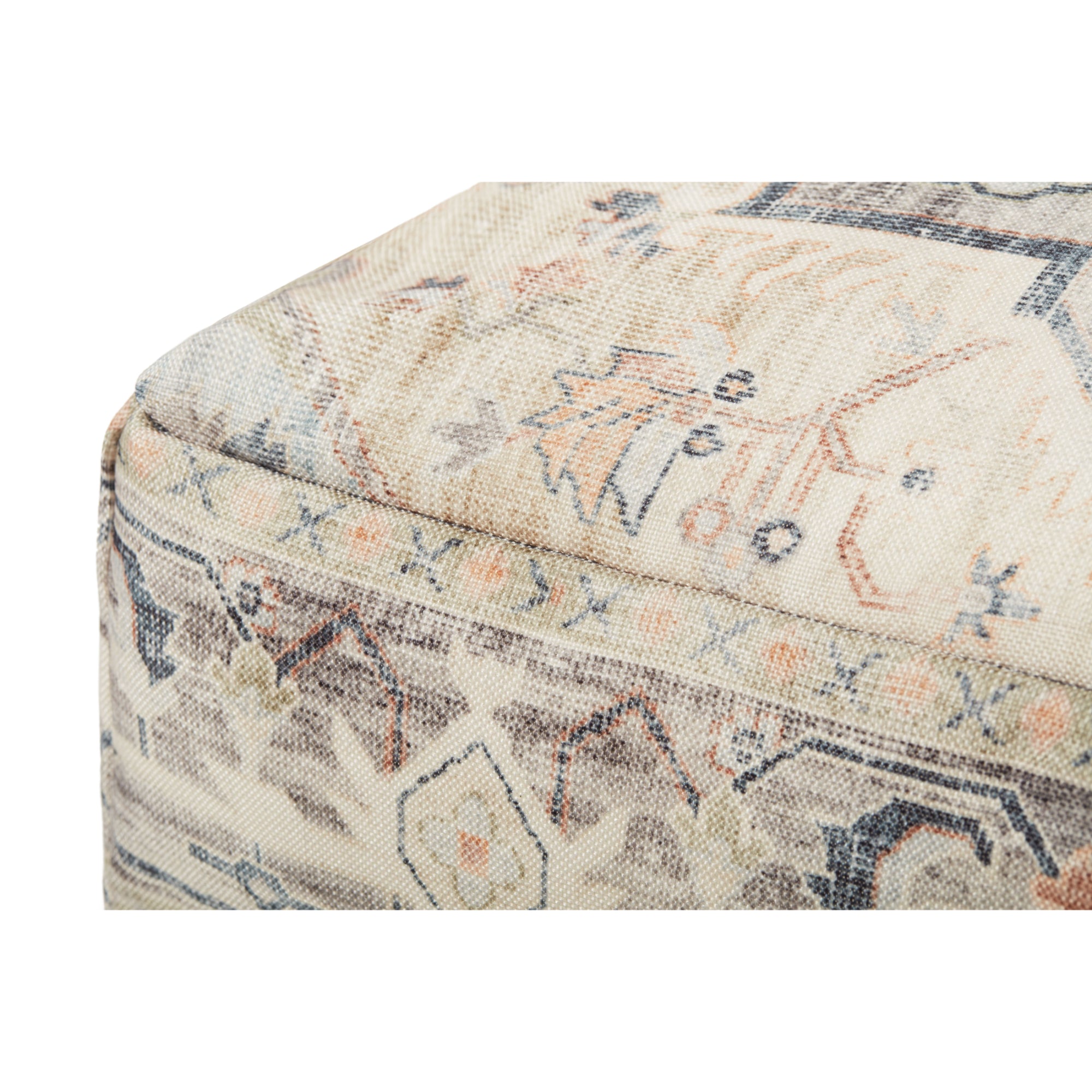 Loloi LPF0021 Beige/Multi 24"W x 24"D x 8"H Pouf