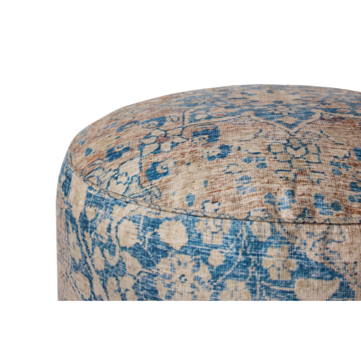 Loloi LPF211 Blue/Tangerine 18 x 18 x 20 Pouf by Loloi