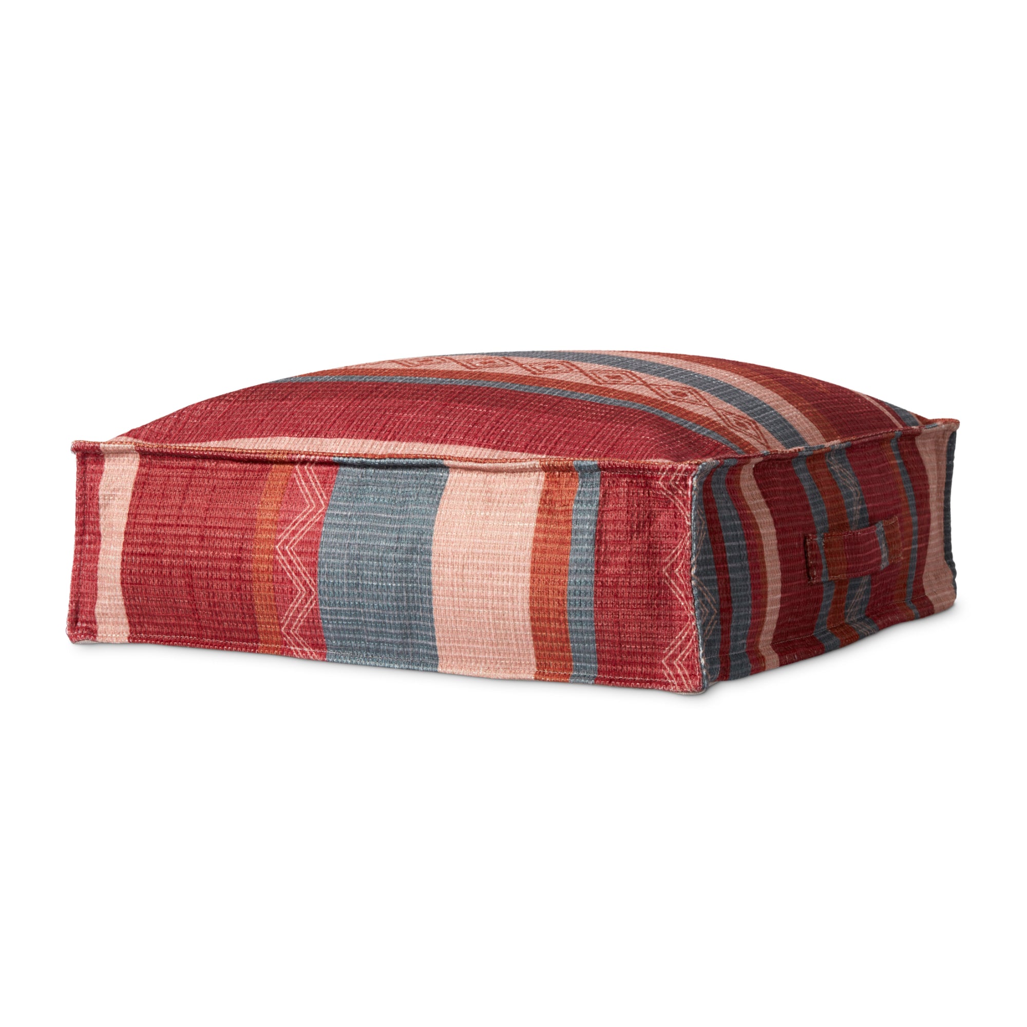 Loloi PF0014 Red/Pink 24"W x 24"D x 7"H Pouf